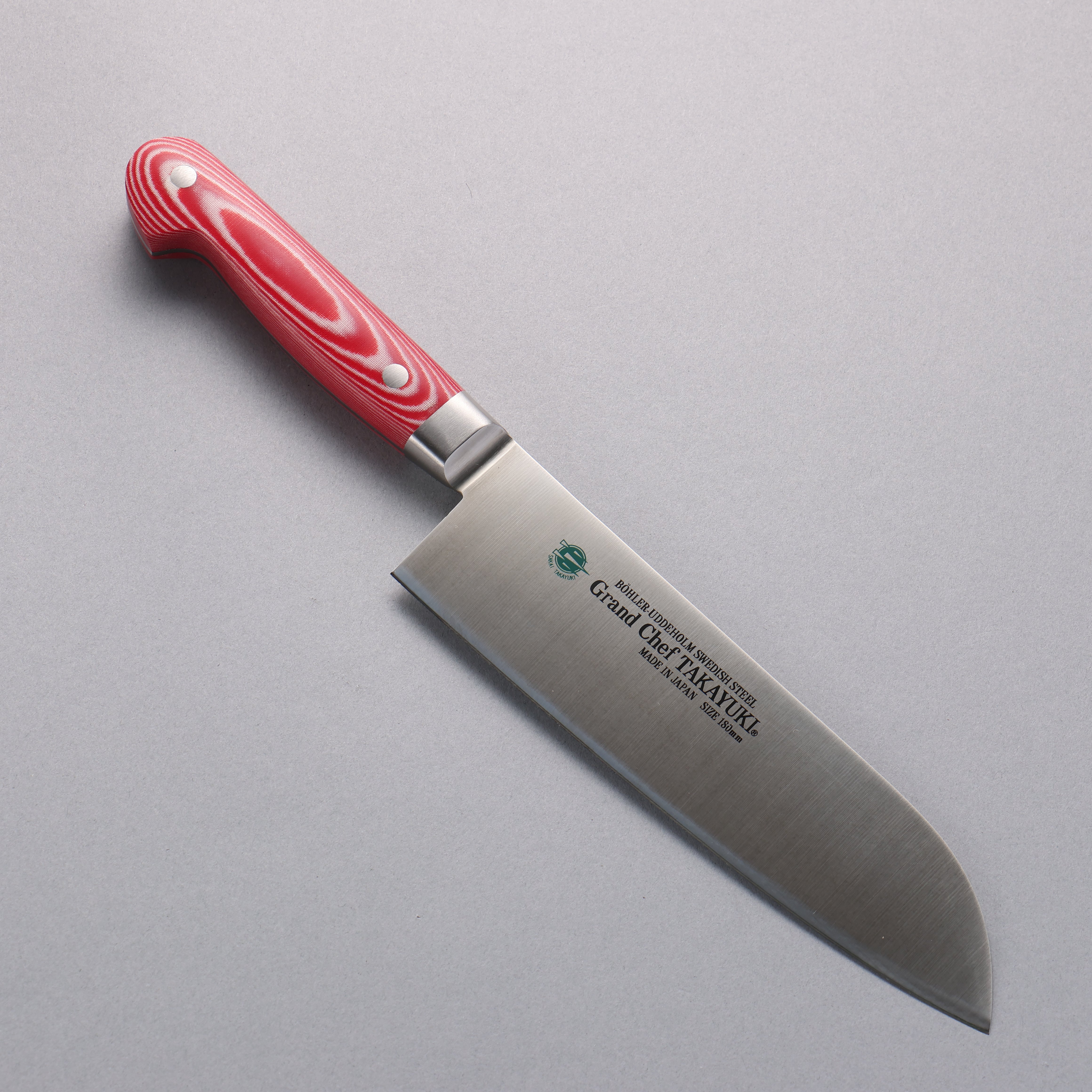 堺 孝行 大廚系列 大廚系列 瑞典鋼 三德刀 180mm 紅米卡塔(樹脂複合材料) 握把 - 清助刃物