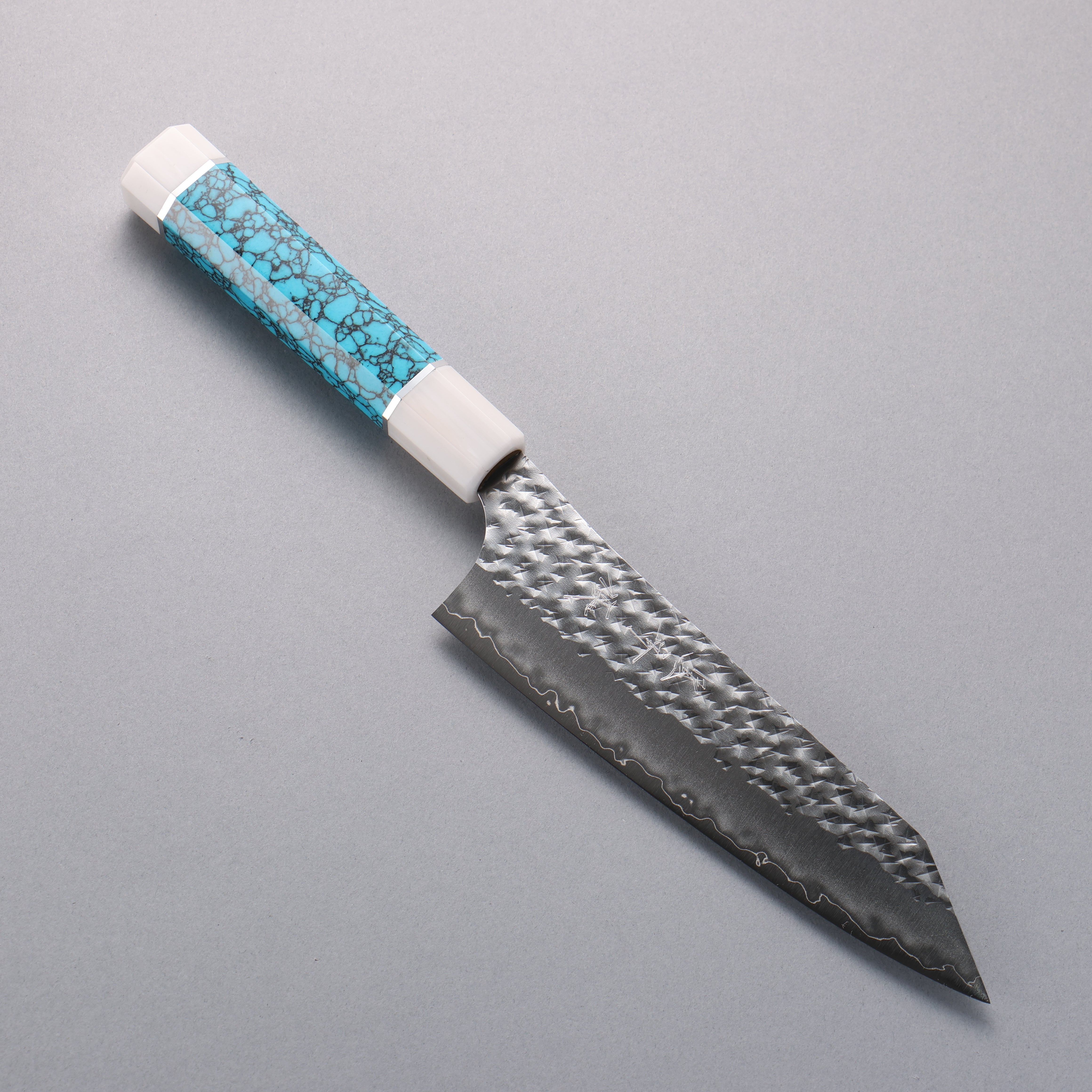 黑崎 優 閃光銳 SG2 鎚目 文化刀 170mm 土耳其石(兩側帶白色環型設計) 握把 - 清助刃物