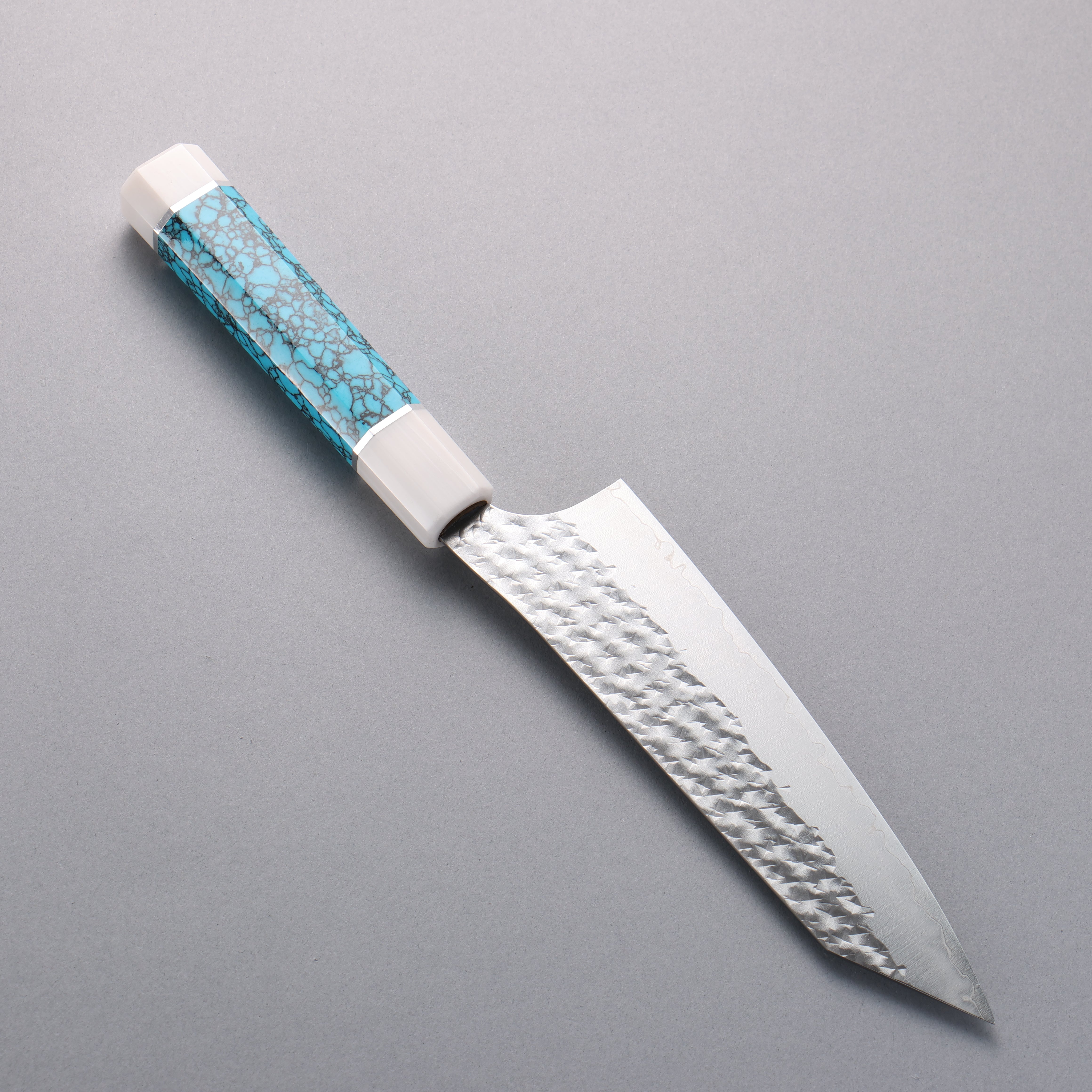 黑崎 優 閃光銳 SG2 鎚目 文化刀 170mm 土耳其石(兩側帶白色環型設計) 握把 - 清助刃物