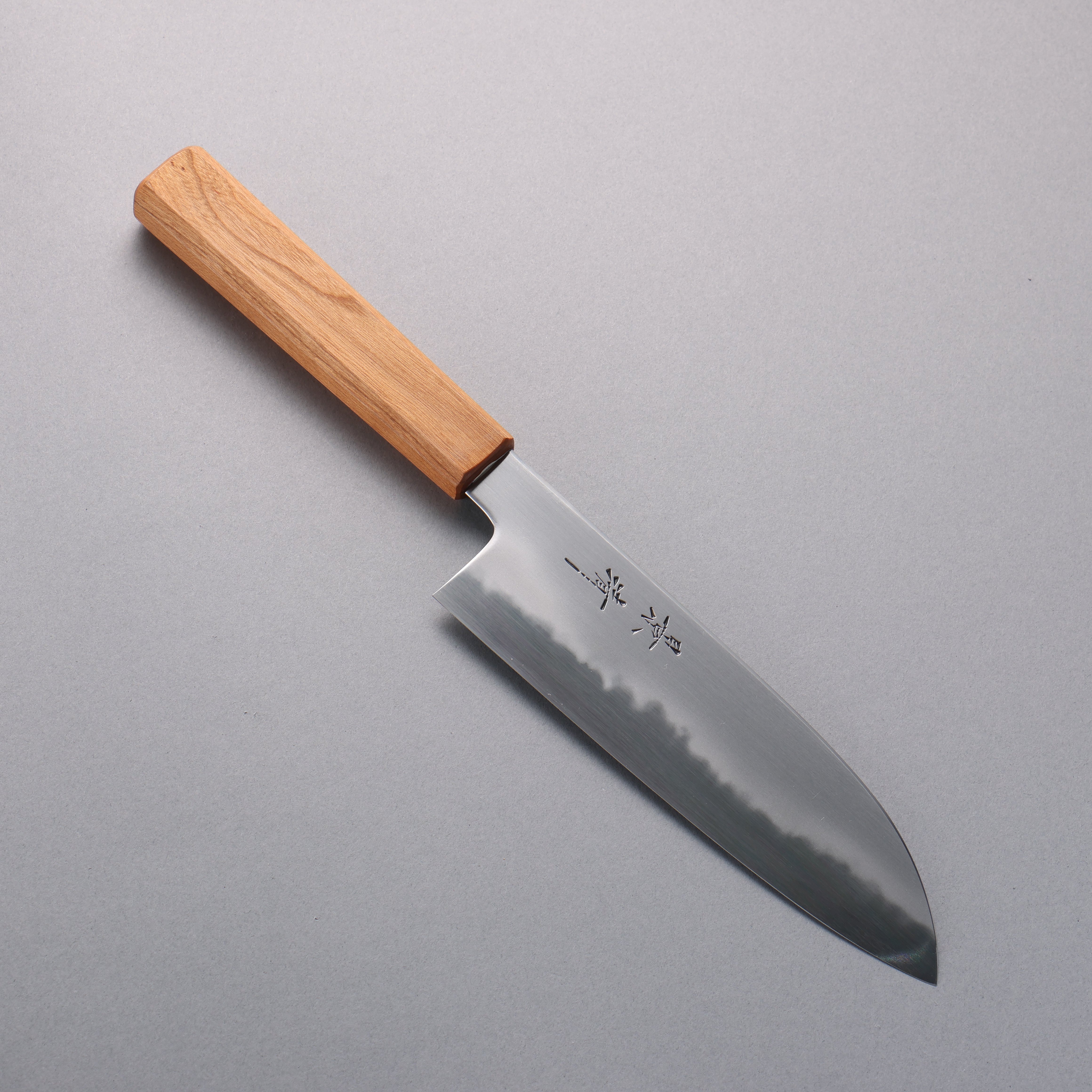 景清 極上 白鋼二號 三德刀 170mm 櫻桃木 握把 附刀鞘 - 清助刃物