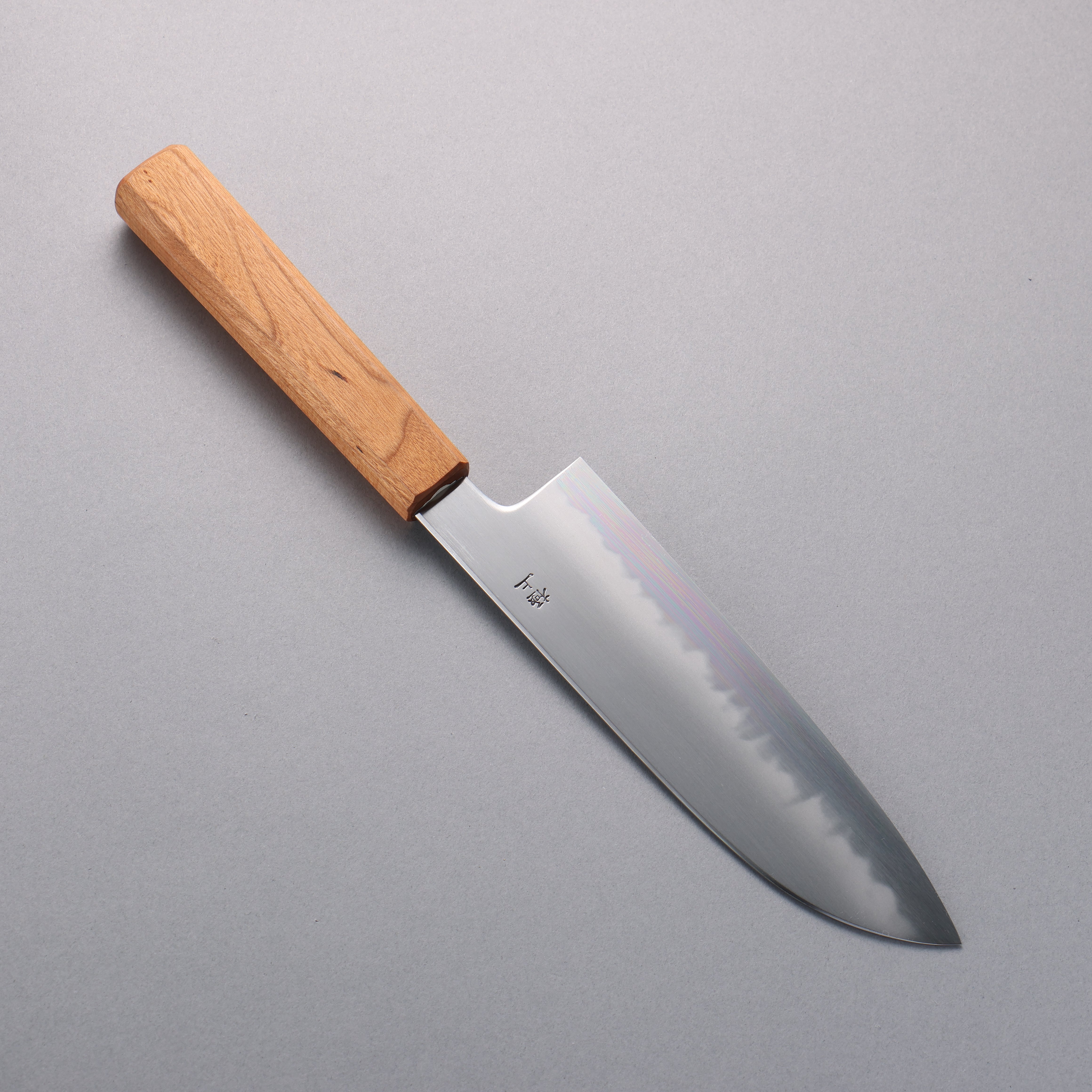景清 極上 白鋼二號 三德刀 170mm 櫻桃木 握把 附刀鞘 - 清助刃物