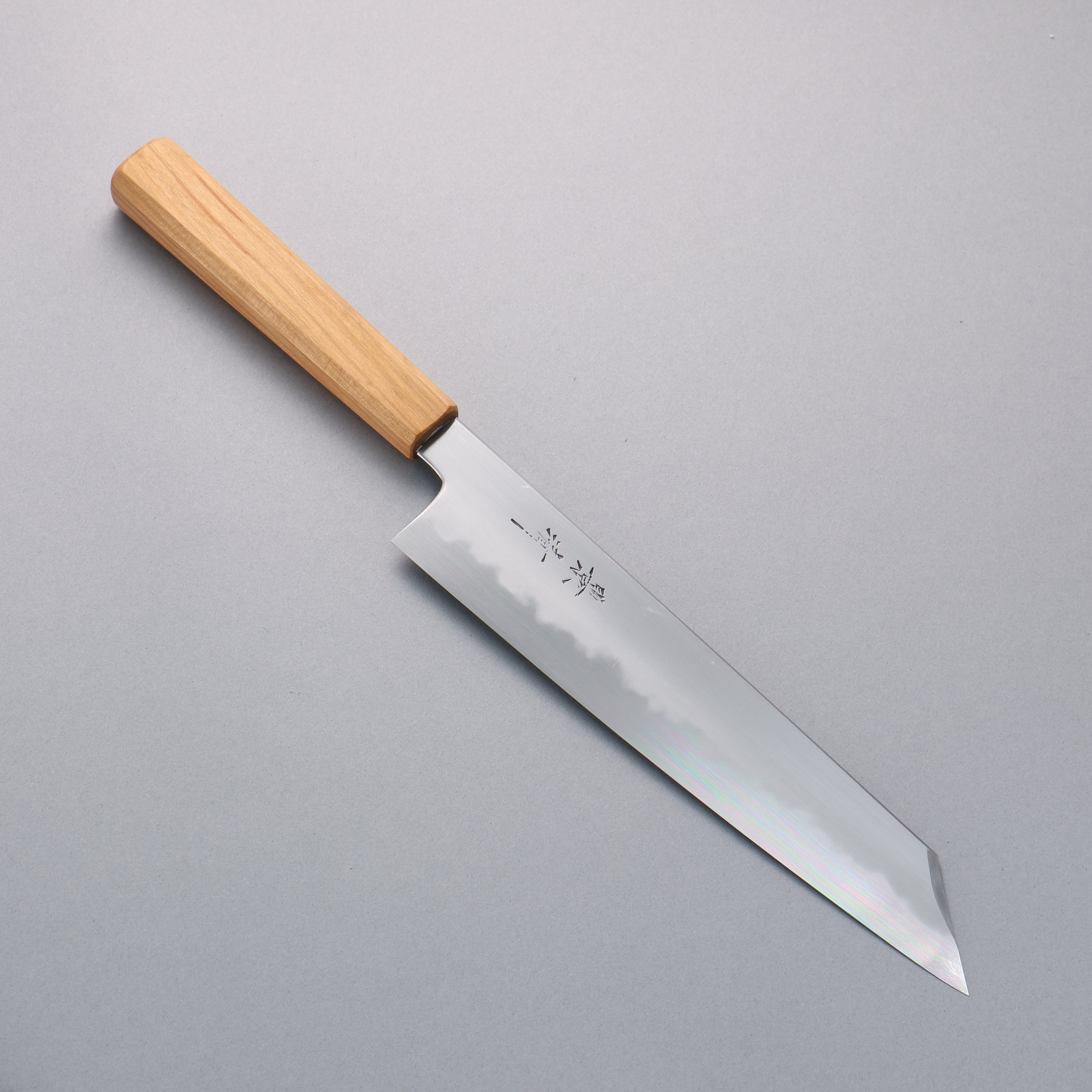 景清 極上 白鋼二號 切付牛刀 240mm 櫻桃木 握把 附刀鞘 - 清助刃物