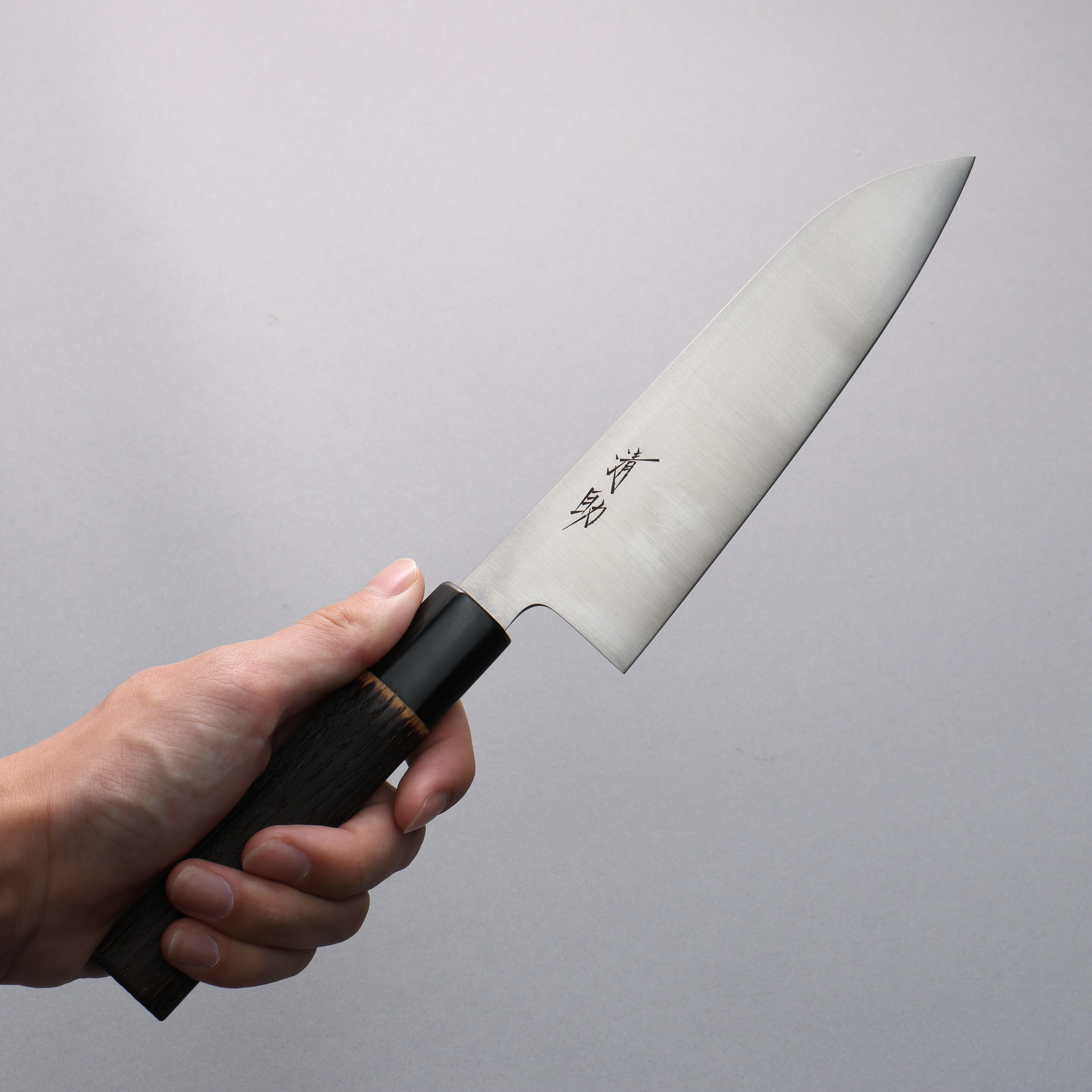清助 瑞典鋼 三德刀 180mm 燒栗木 握把 - 清助刃物