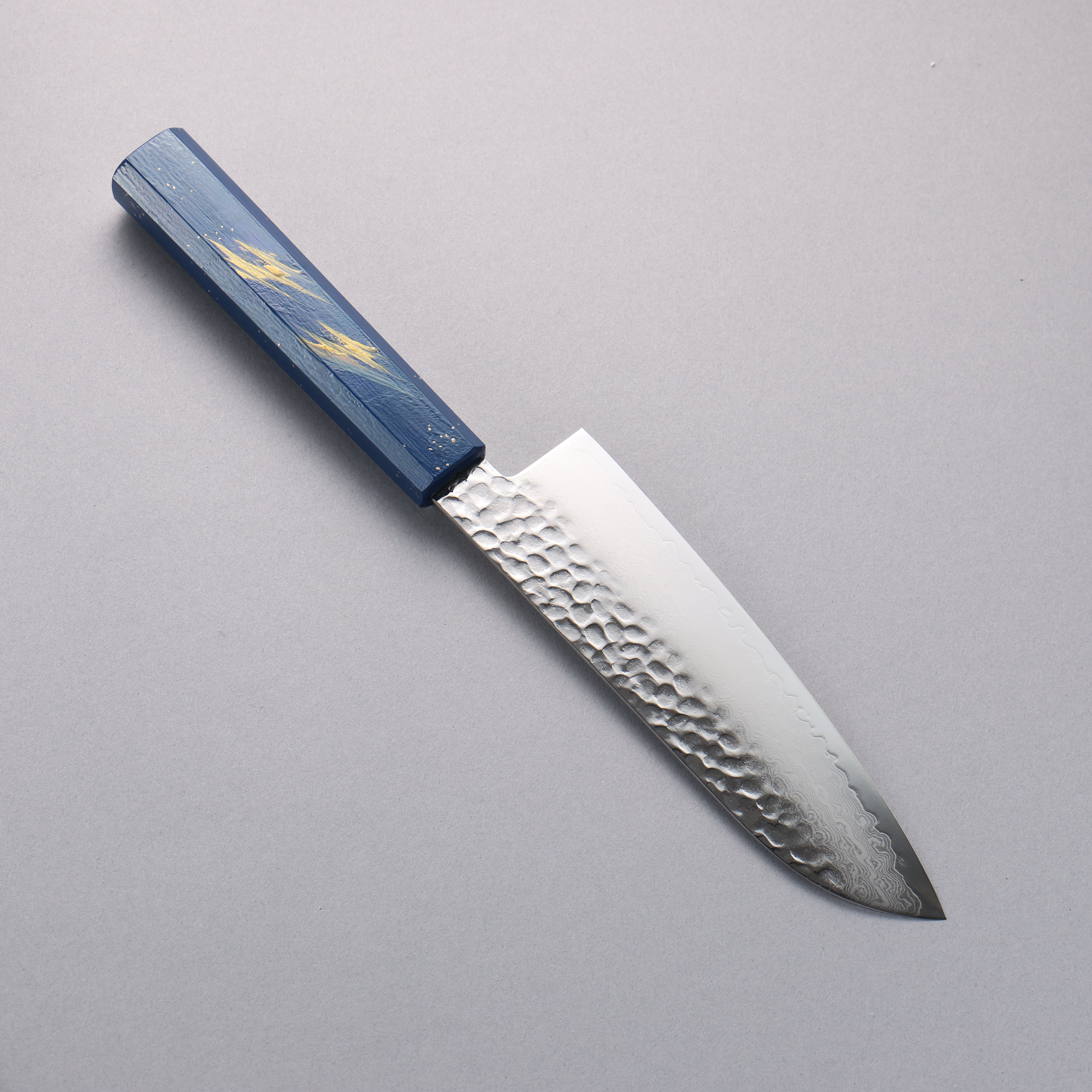 堺 孝行 VG10 33層大馬士革紋 三德刀 170mm 櫟木漆塗(彩石)握把 - 清助刃物