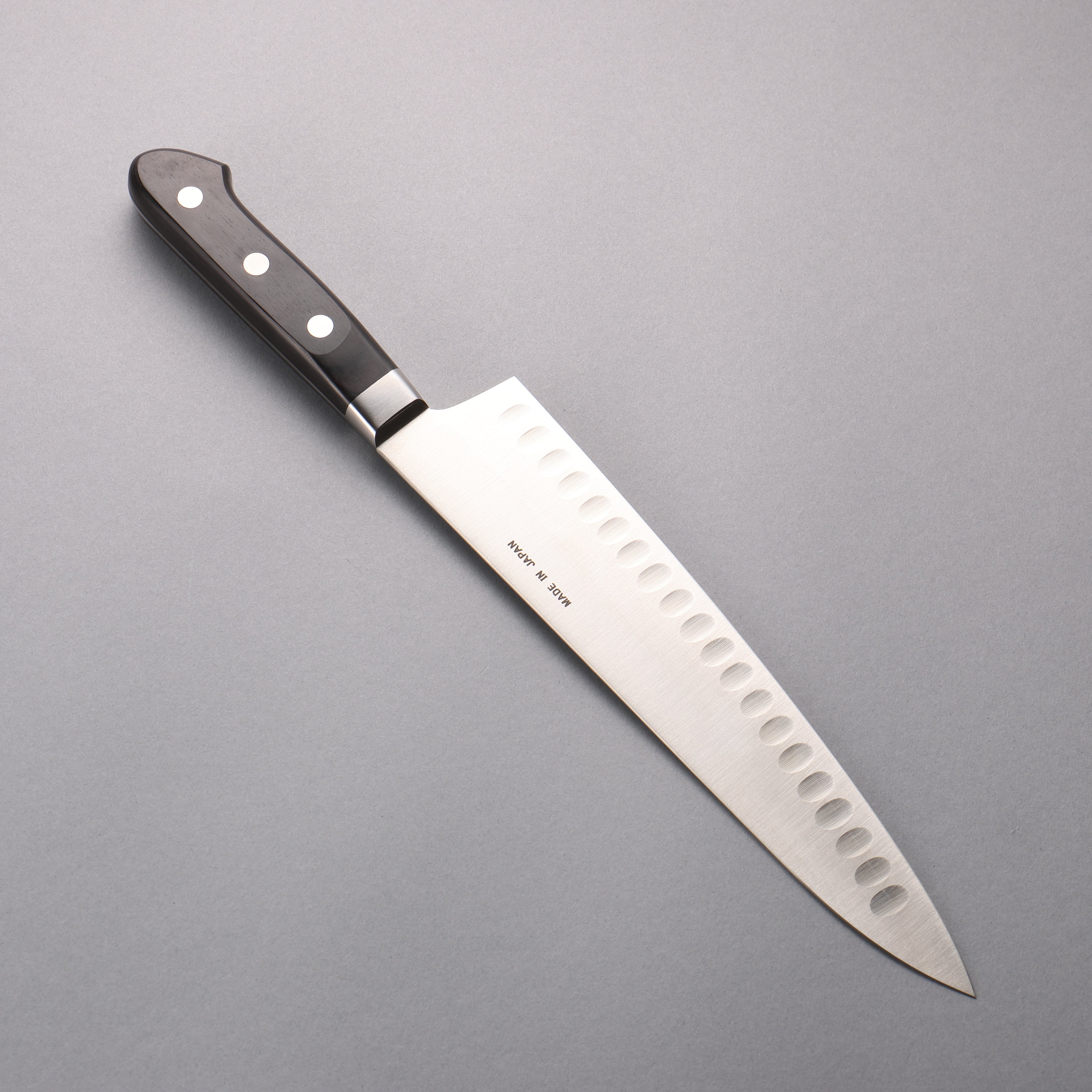 清助 瑞典鋼 牛刀鮭魚刀型 240mm 黑合成木 握把 - 清助刃物