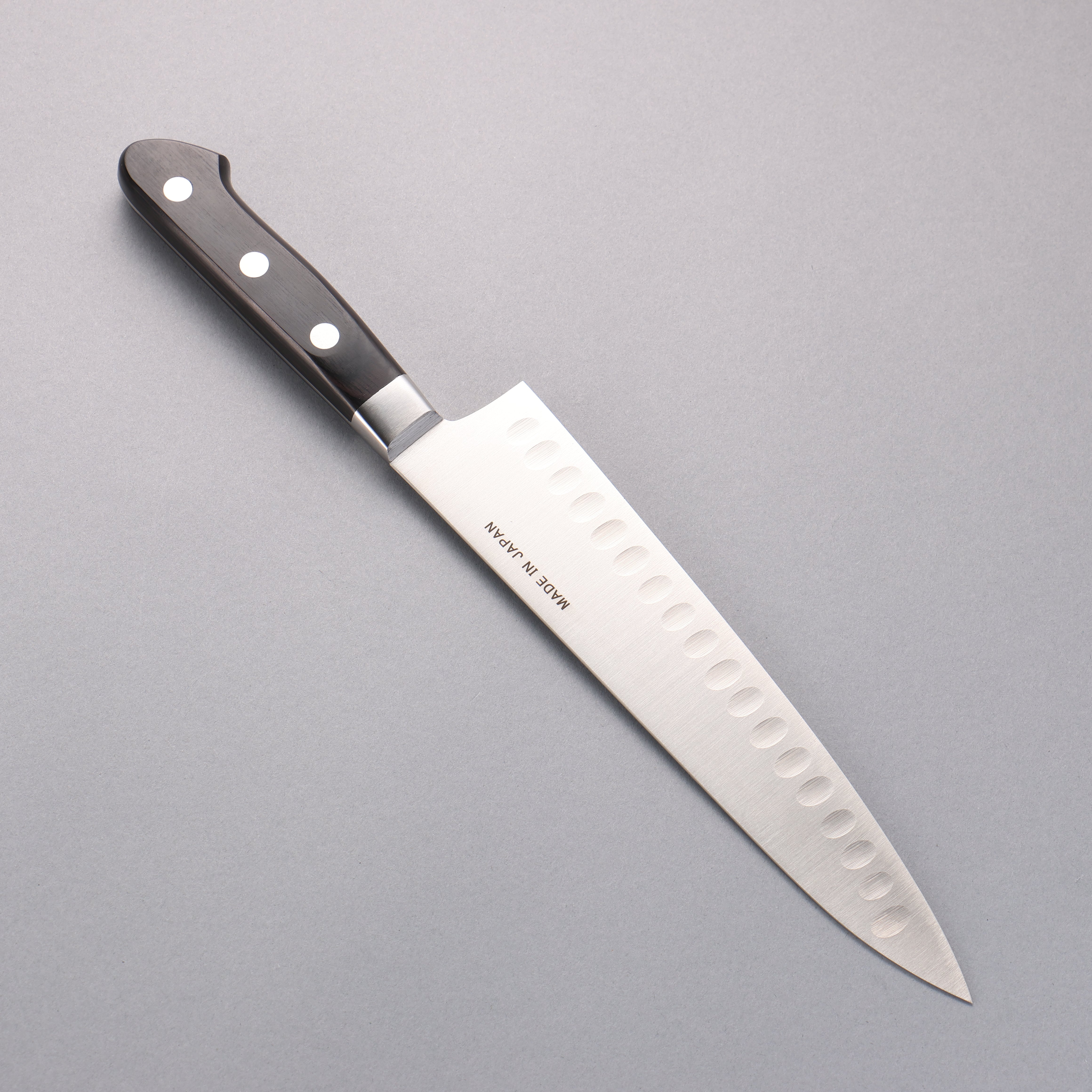 清助 瑞典鋼 牛刀鮭魚刀型 210mm 黑合成木 握把 - 清助刃物