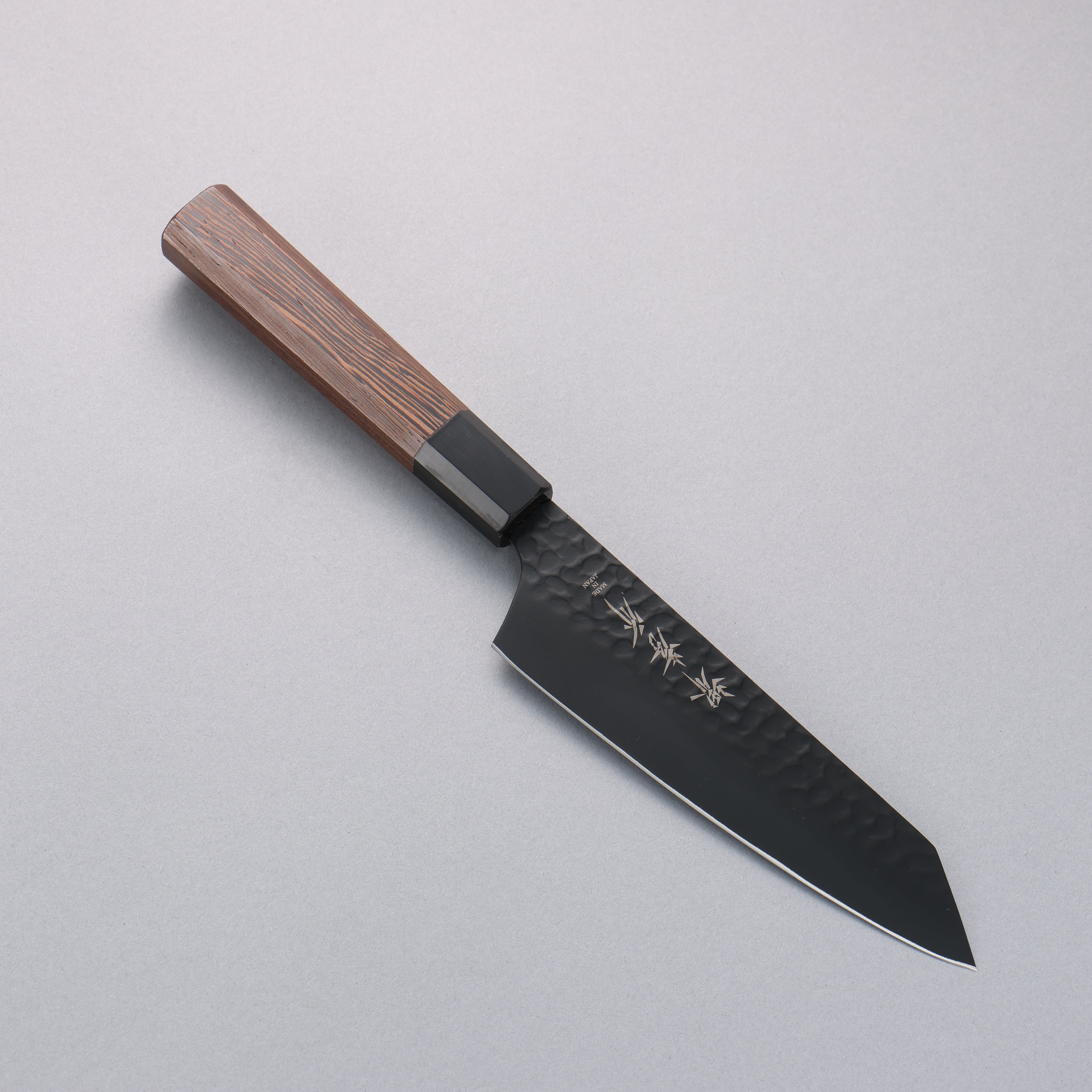 堺 孝行 黑影 VG10 鎚目 鐵氟龍塗層 劍型三德刀 160mm 雞翅木 握把 - 清助刃物