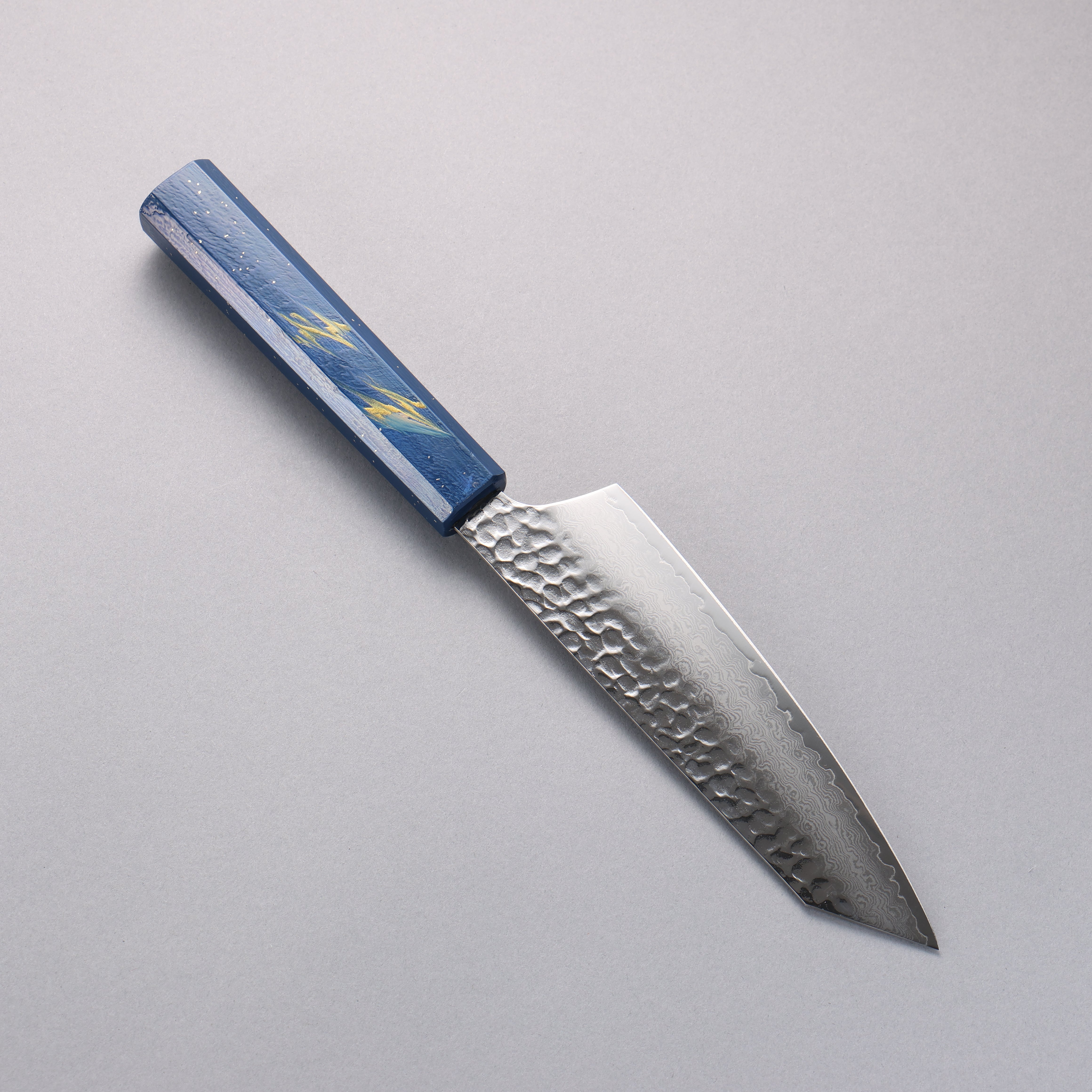 堺 孝行 VG10 33層大馬士革紋 劍型三德刀 160mm 櫟木漆塗(彩石)握把 - 清助刃物