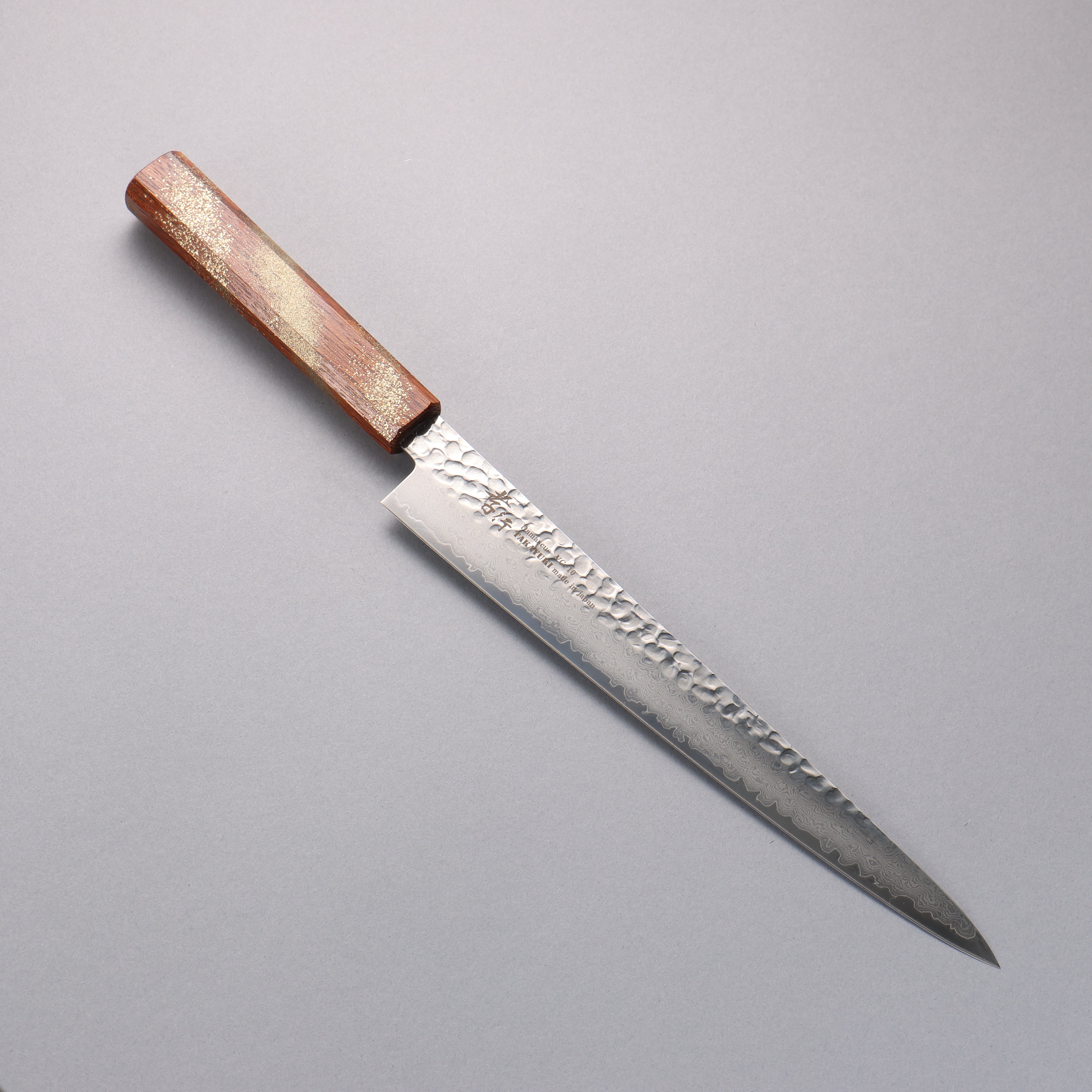 堺 孝行 VG10 33層大馬士革紋 筋引 240mm 櫟木漆塗(星連)握把 - 清助刃物