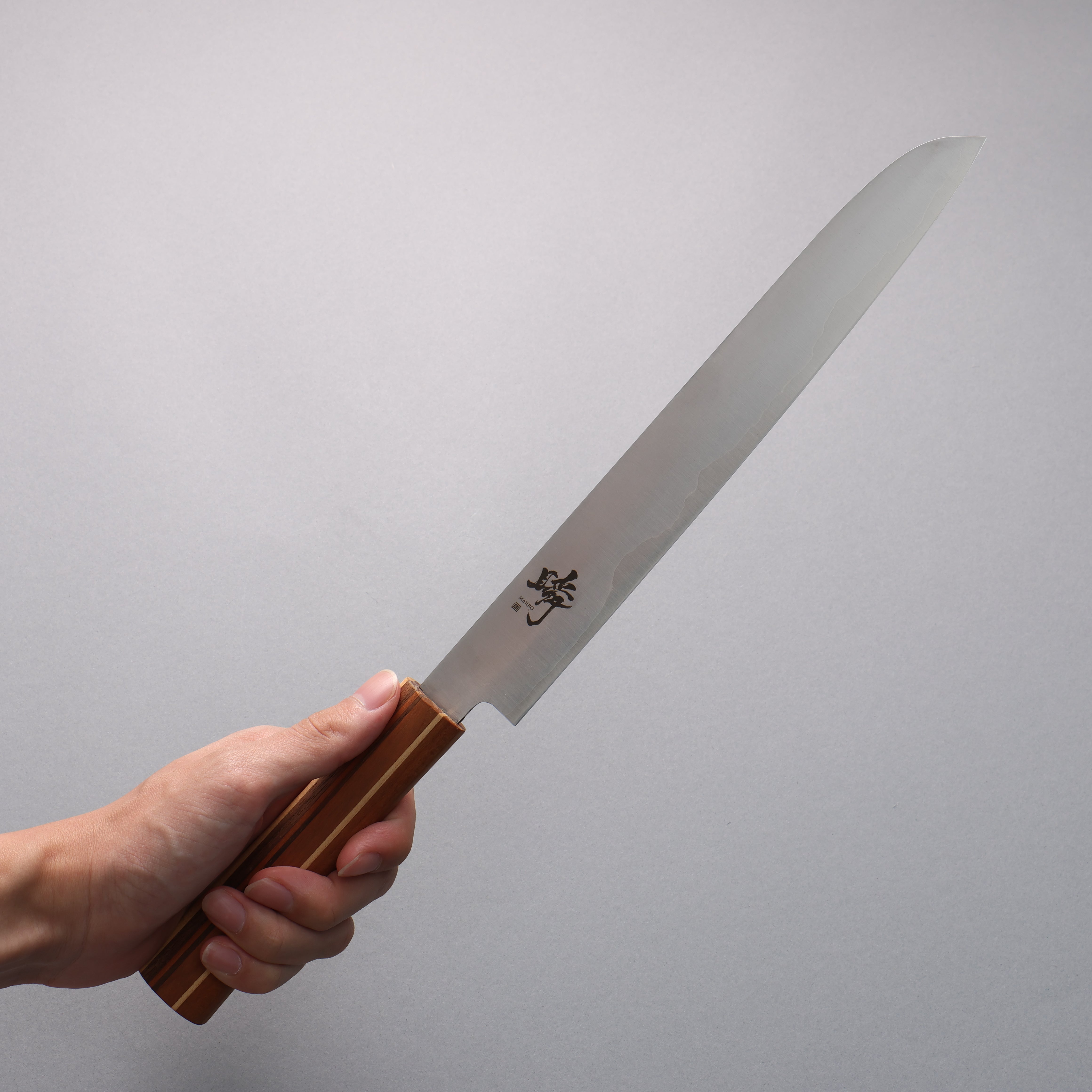 田中 誠貴 瞬 銀三鋼 麵包刀 240mm 楓櫻核桃木複合材 握把 - 清助刃物
