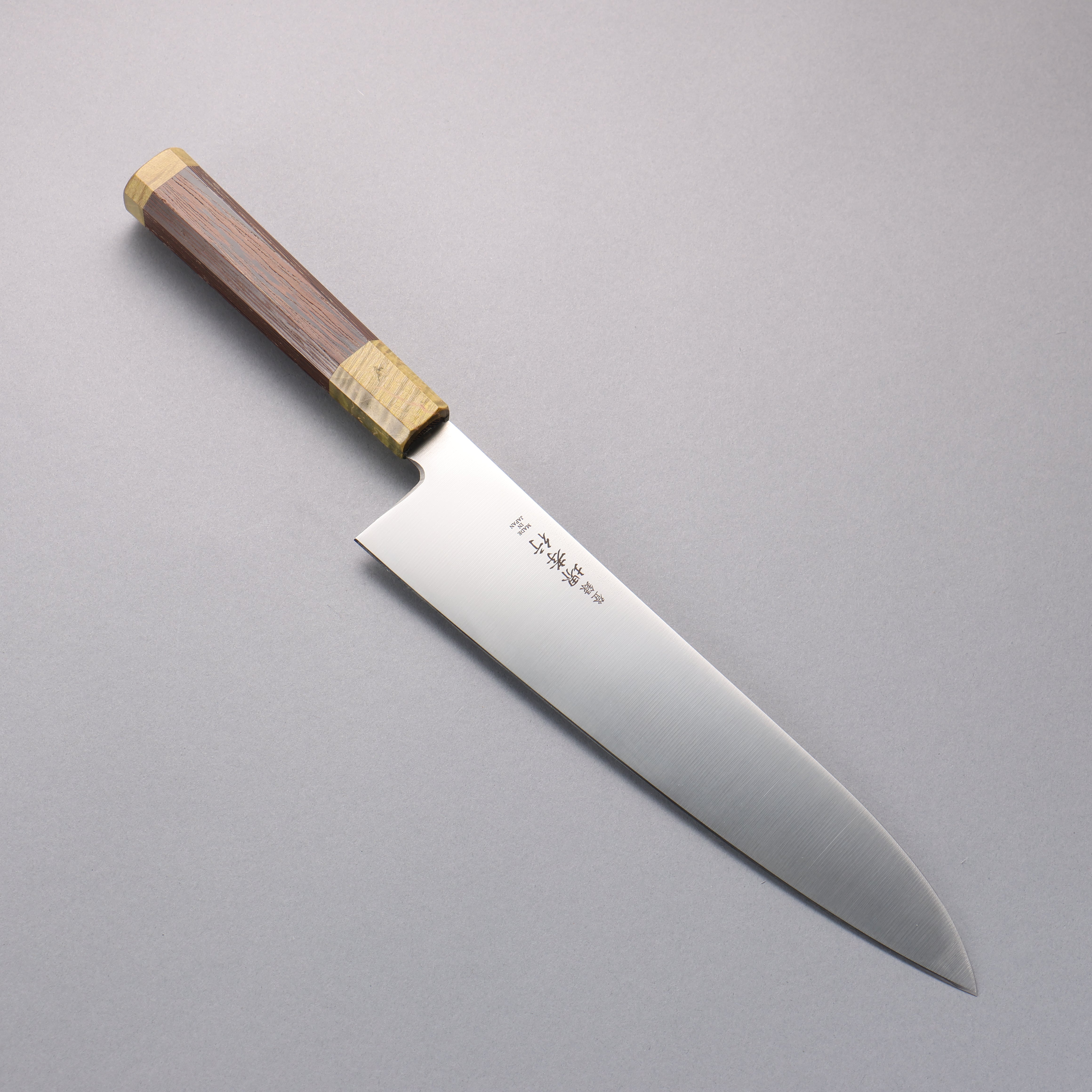 堺 孝行 Antares 翠玉 瑞典鋼 牛刀 240mm 雞翅木(兩側綠口輪) 握把 - 清助刃物