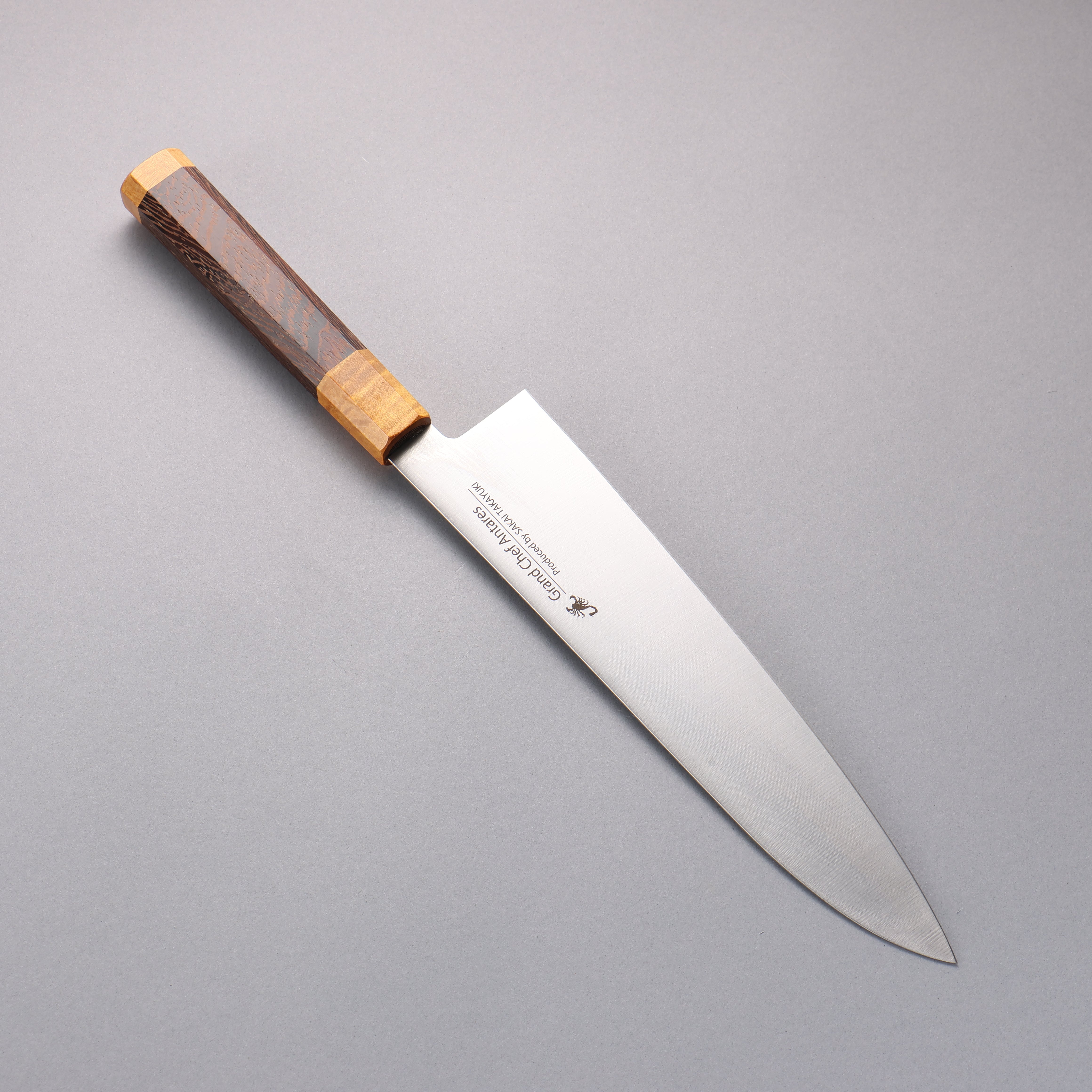 堺 孝行 Antares 托帕石 瑞典鋼 牛刀 240mm 雞翅木(兩側黃口輪) 握把 - 清助刃物
