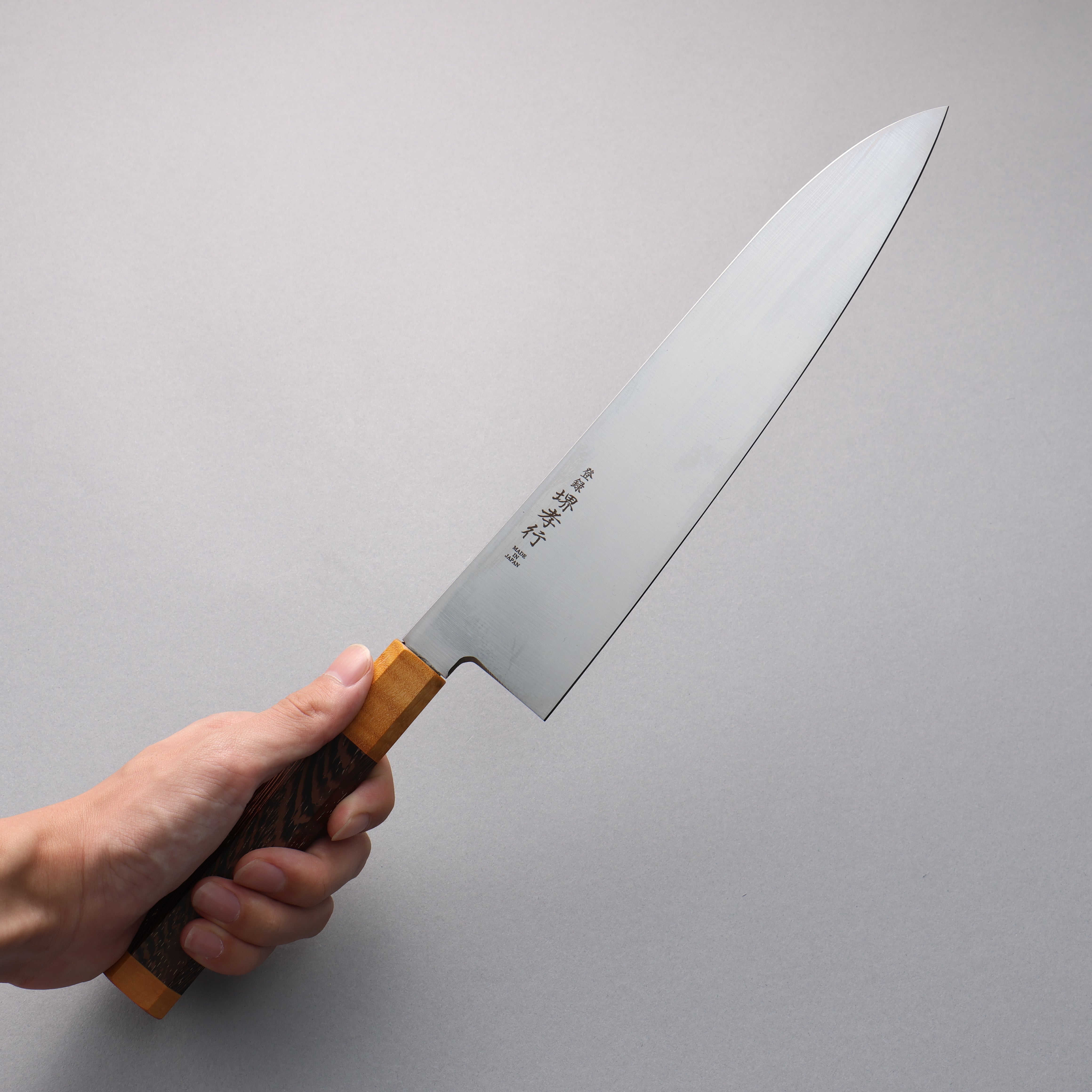堺 孝行 Antares 托帕石 瑞典鋼 牛刀 240mm 雞翅木(兩側黃口輪) 握把 - 清助刃物