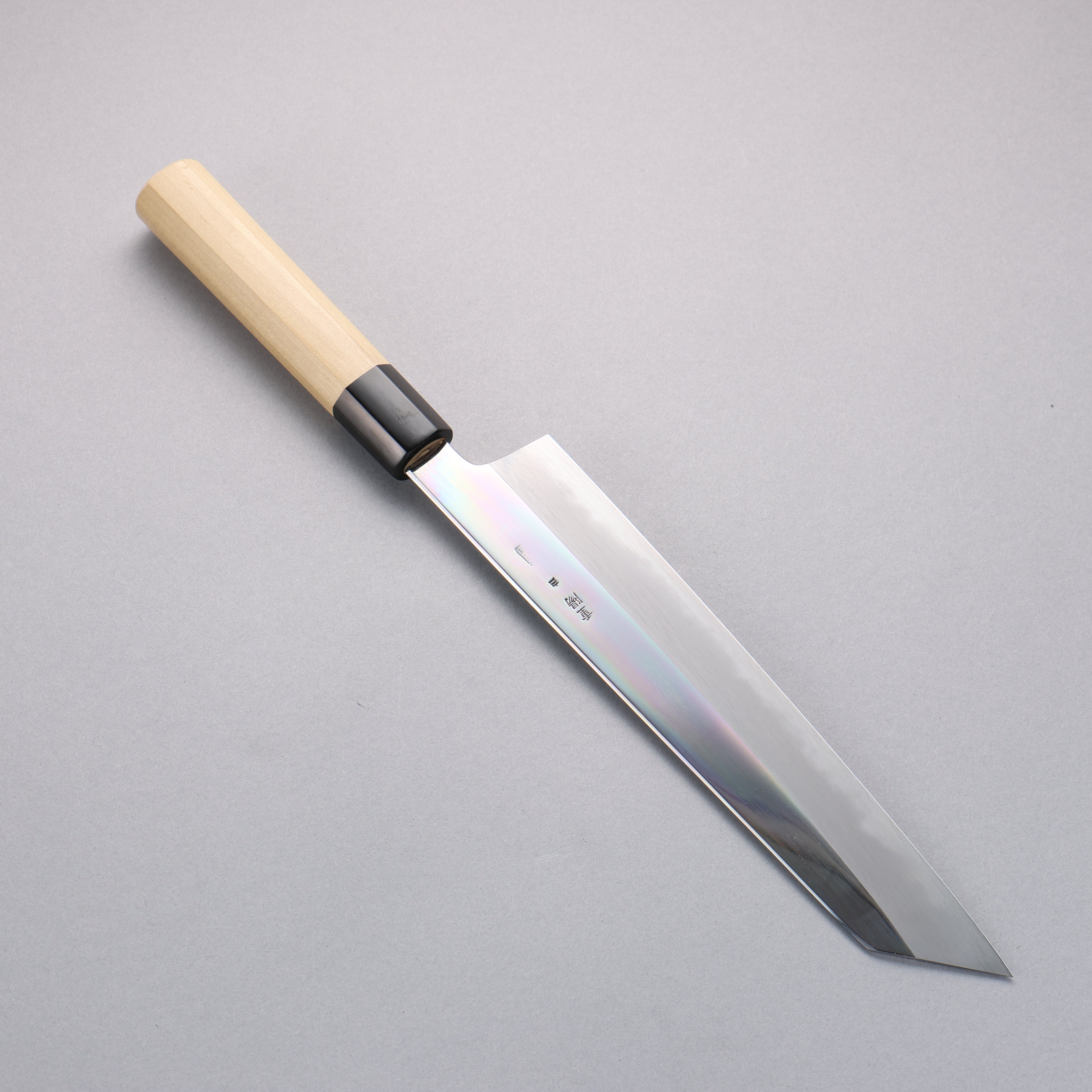 重陽 白鋼 鏡面處理 切付牛刀 240mm 木蘭握把 - 清助刃物