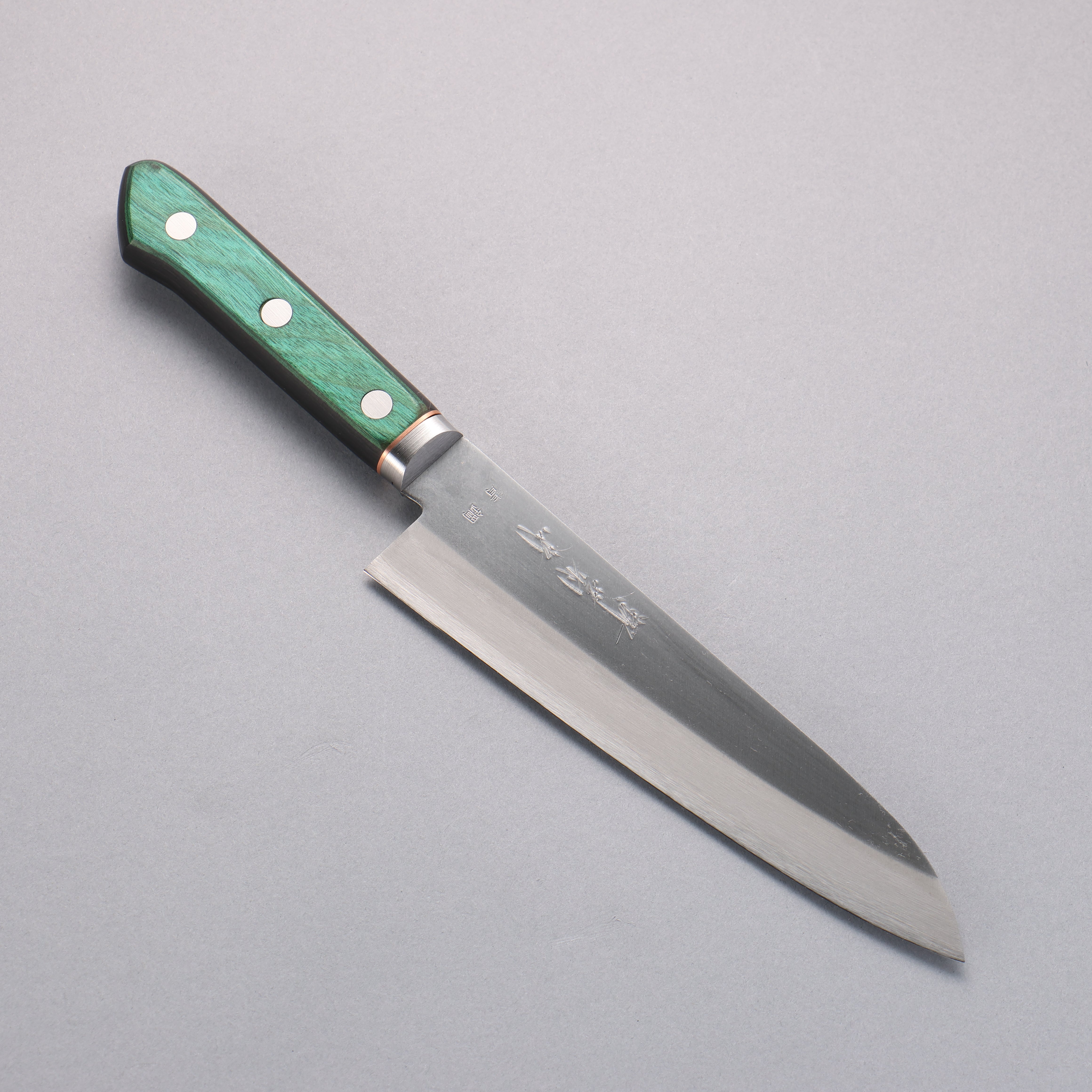 堺 菊守 青鋼一號 牛刀 日本刀 175mm 合成木(綠色) 握把 - 清助刃物