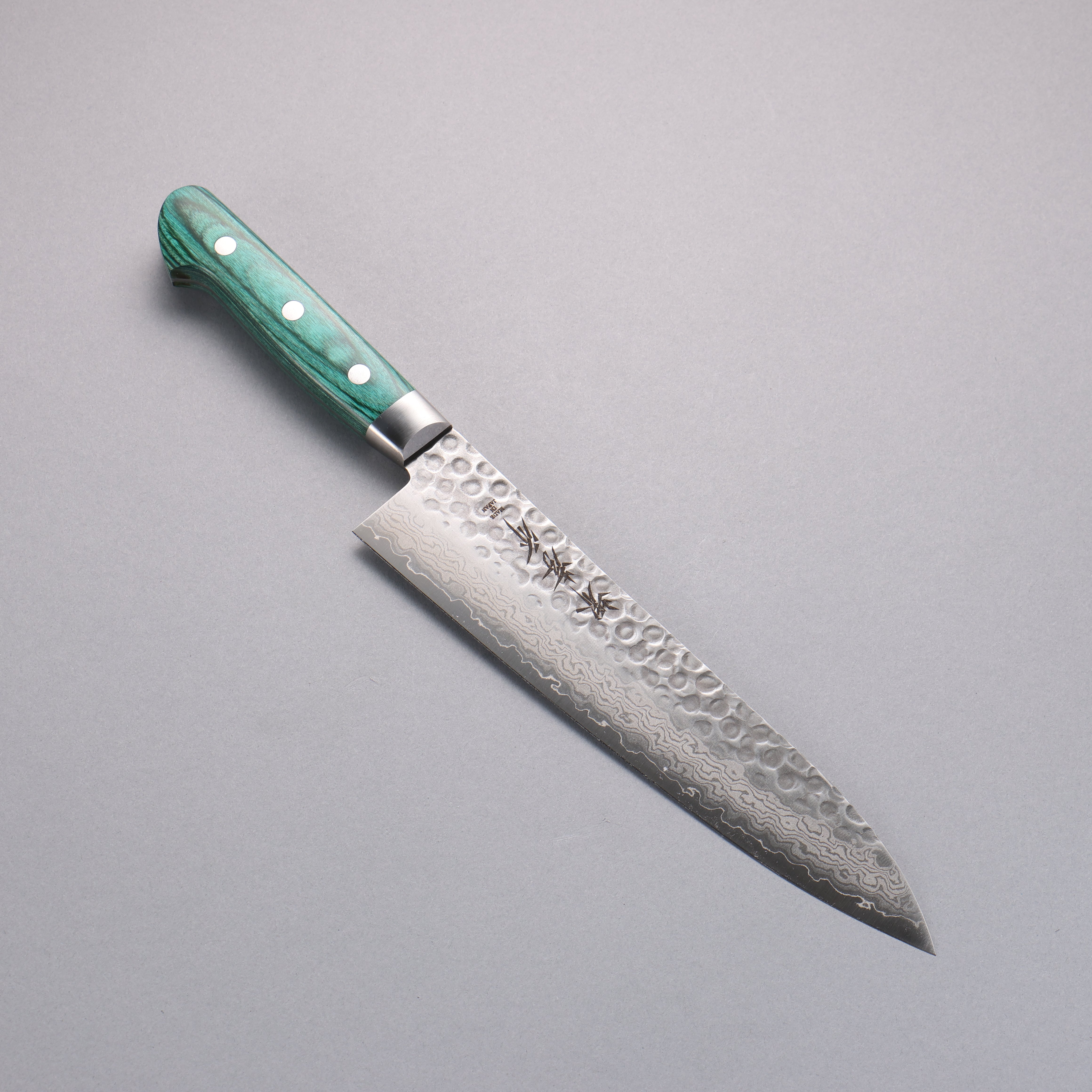堺 孝行 VG10 17層大馬士革紋 牛刀 210mm 合成木(綠色) 握把 - 清助刃物