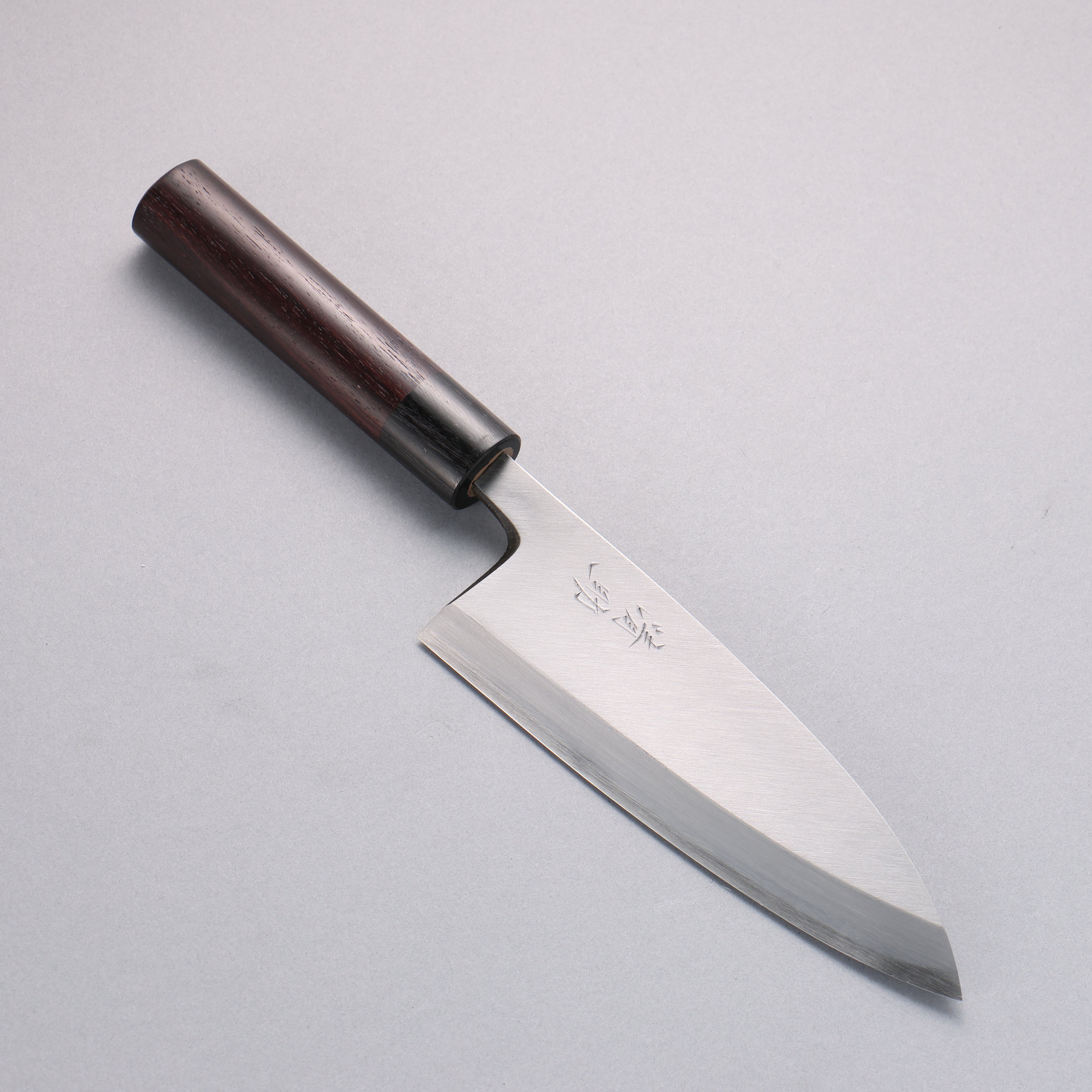 清助 青鋼 霞研 出刃 165mm 紫檀木 握把 - 清助刃物