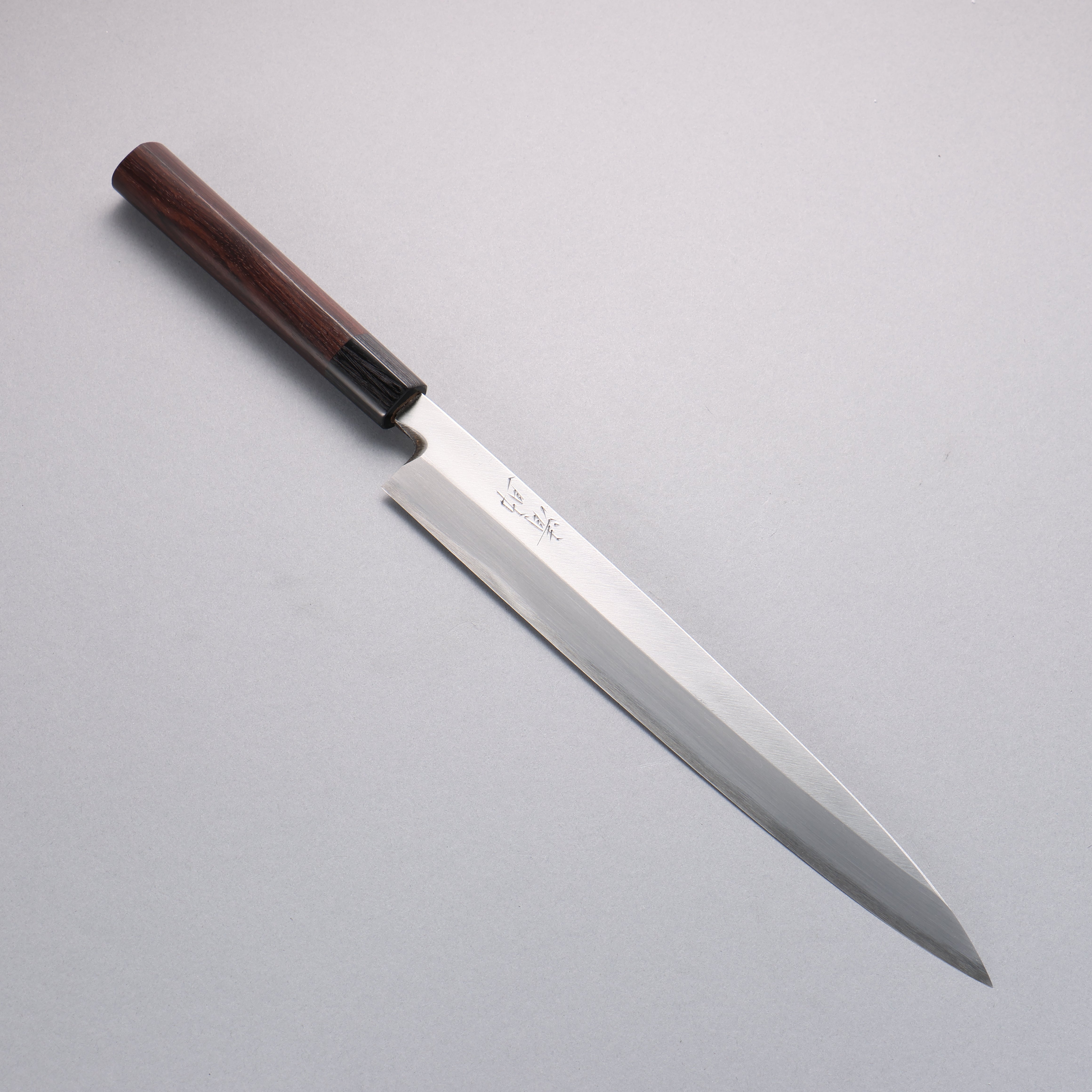 清助 白鋼 霞研 柳刃 270mm 紫檀木 握把 - 清助刃物