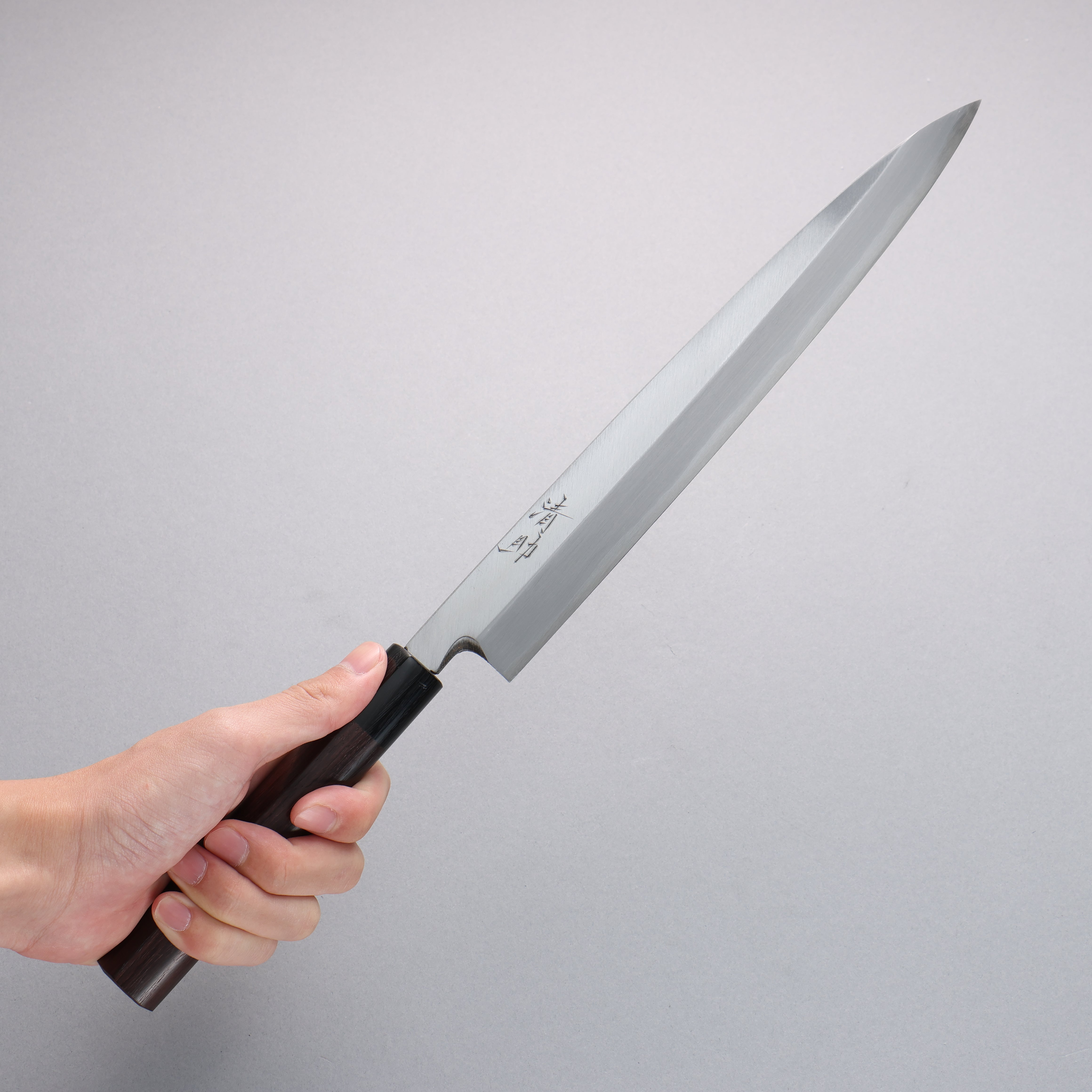 清助 白鋼 霞研 柳刃 270mm 紫檀木 握把 - 清助刃物