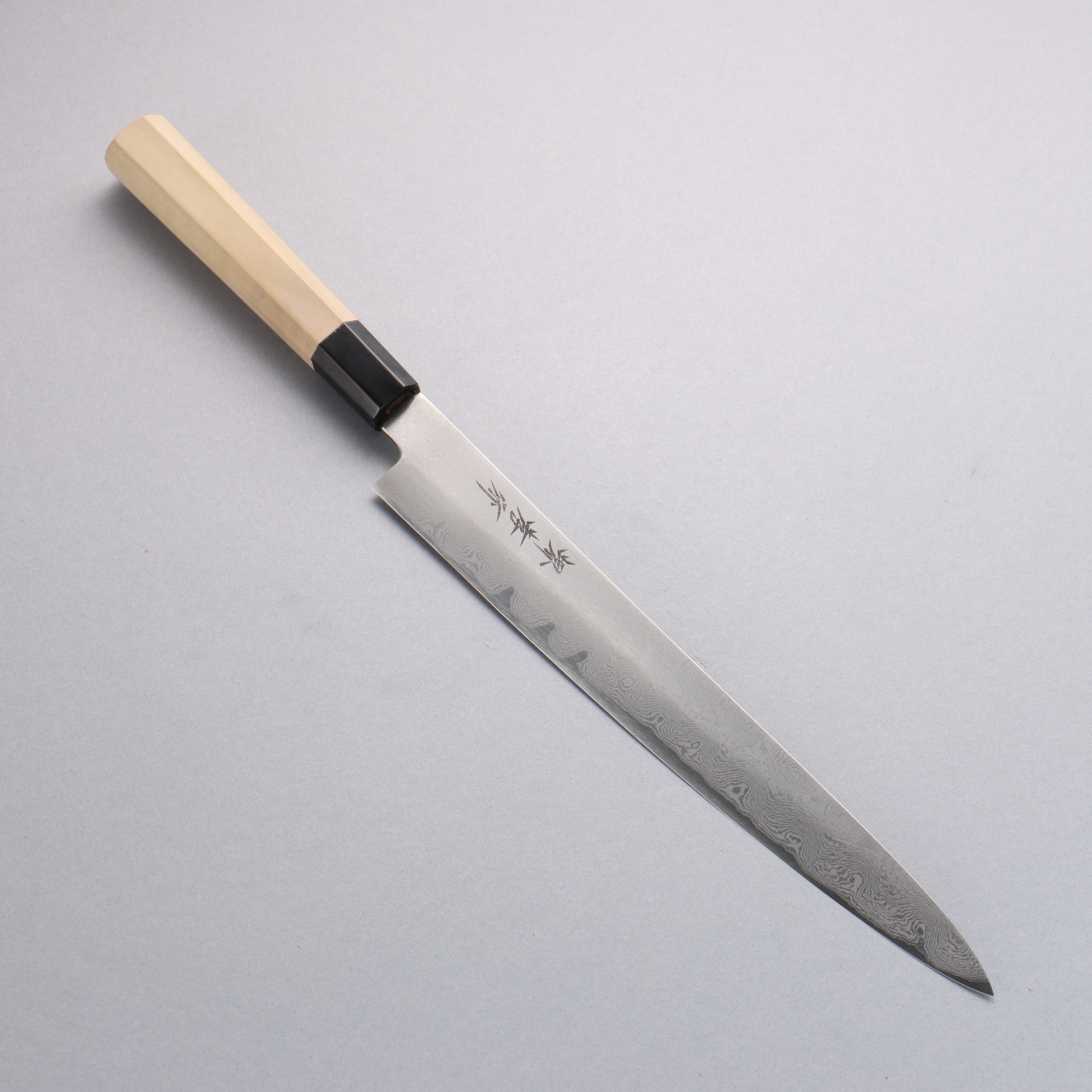 堺 孝行 銀三鋼 大馬士革紋 筋引 270mm 握把 - 清助刃物