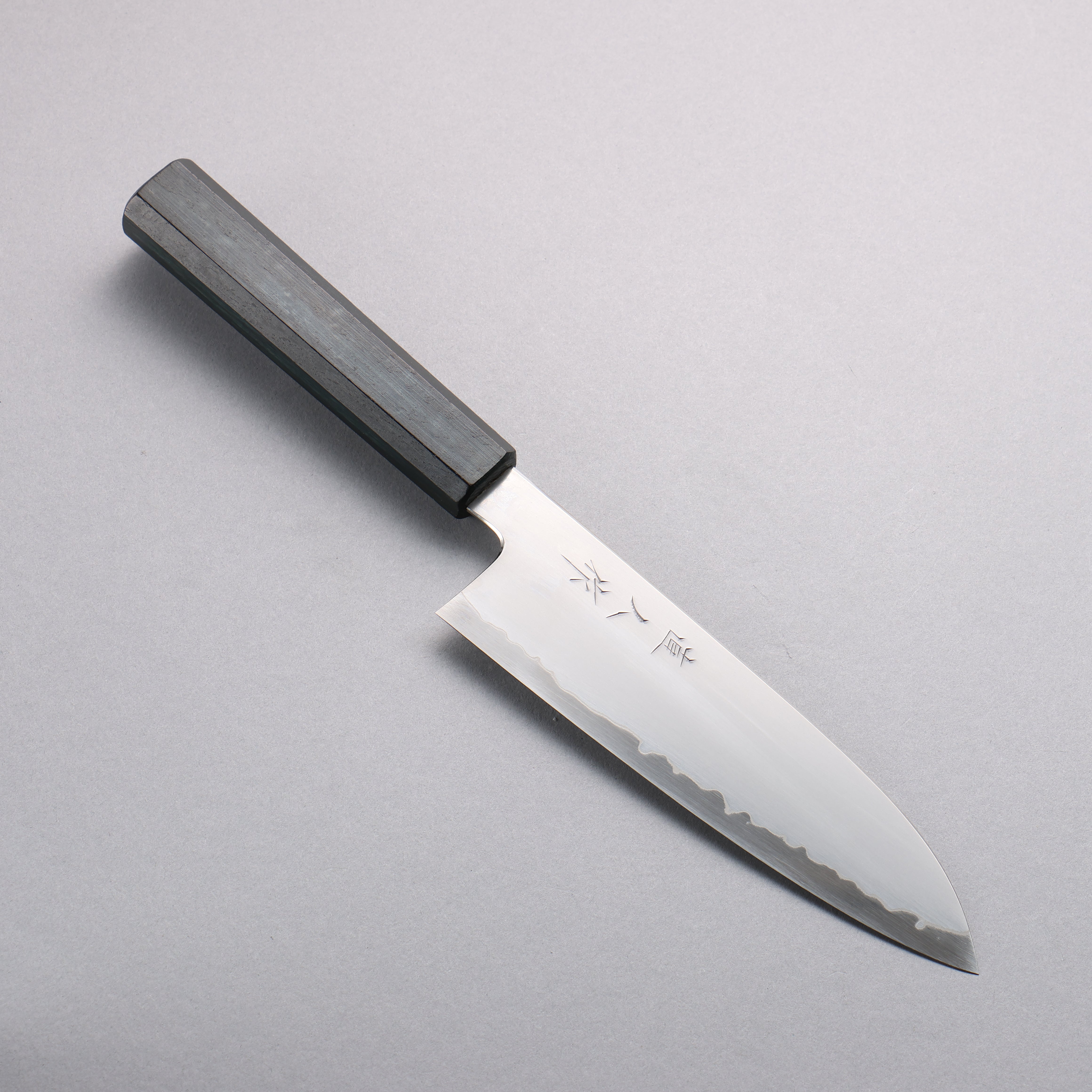 明神直人 SG2 霞研 三德刀 170mm 橡木(靛藍染色) 握把 - 清助刃物