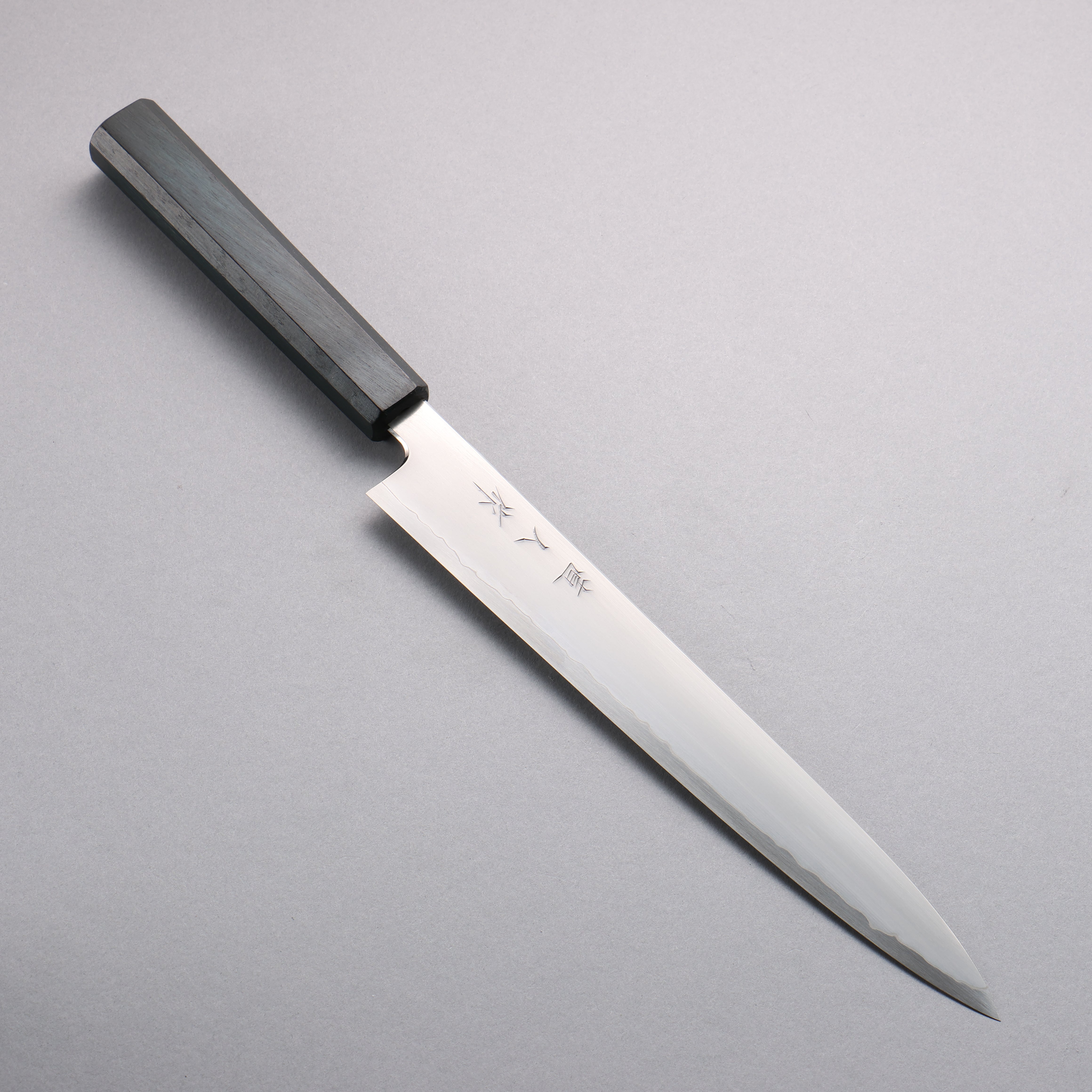 明神直人 SG2 霞研 筋引 240mm 橡木(靛藍染色) 握把 - 清助刃物