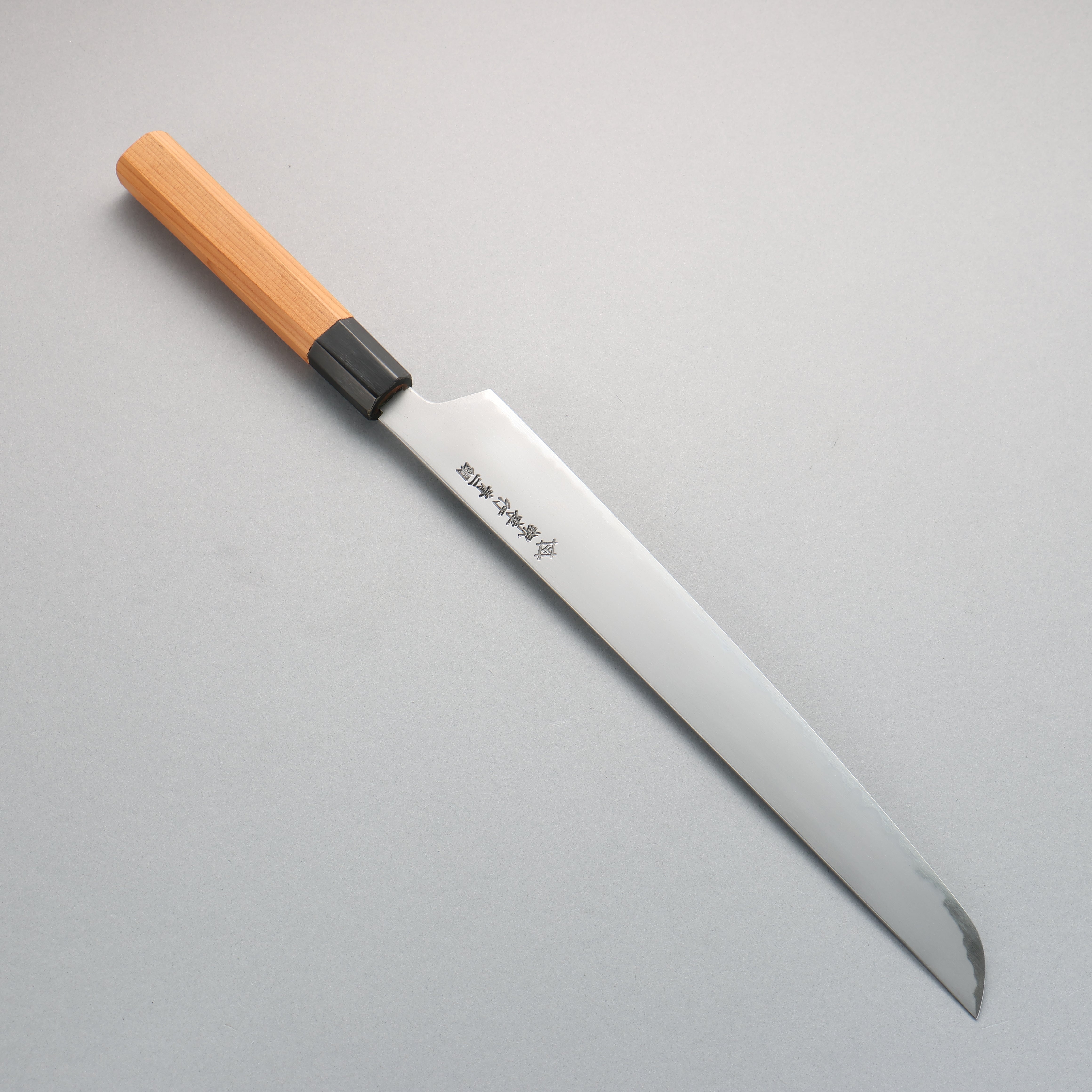 堺 孝行 焰 玄武 青鋼二號 先丸柳刃 300mm 紫杉木握把 附刀鞘 - 清助刃物
