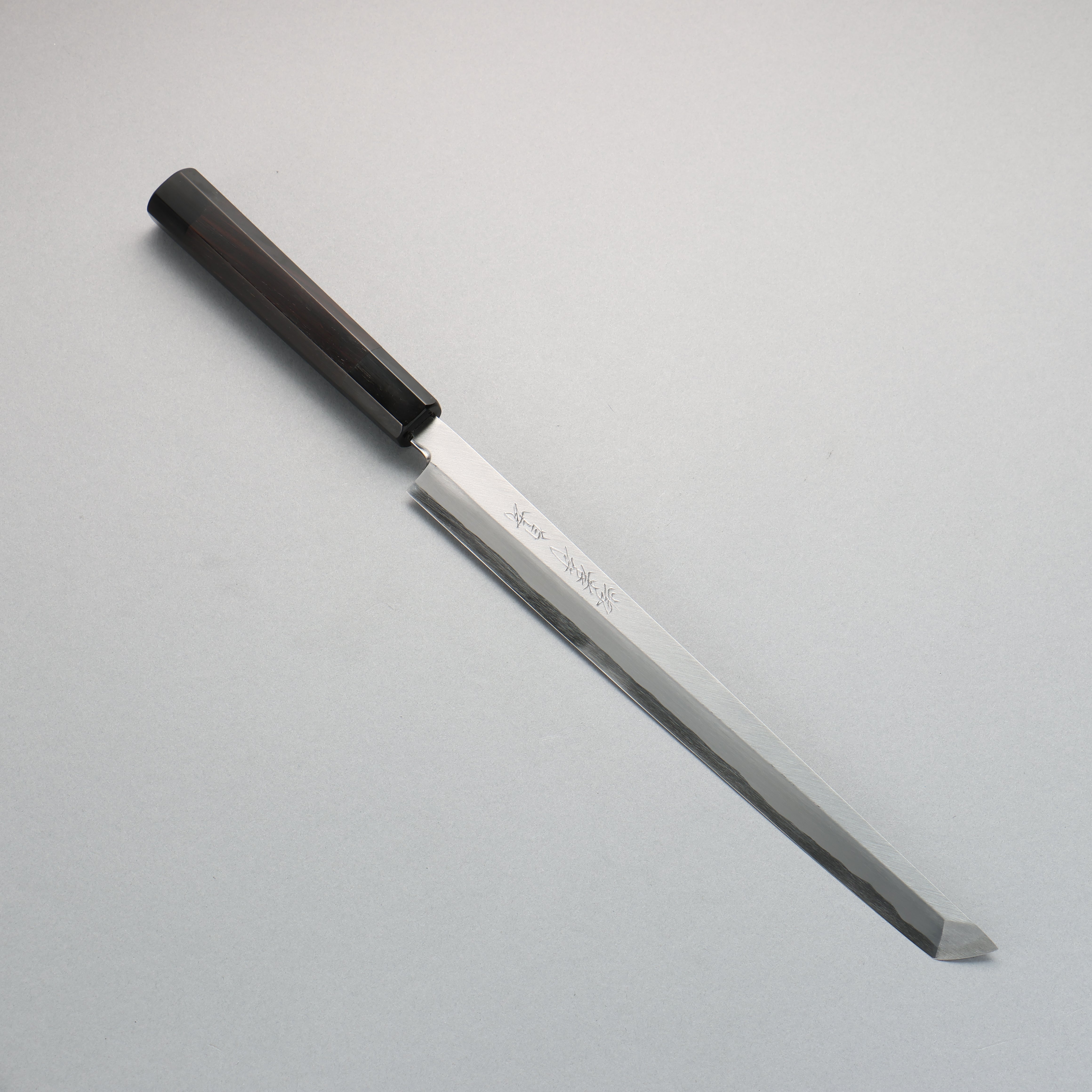 堺 孝行 白虎 白鋼一號 先丸蛸引 270mm 黑檀握把 附刀鞘 - 清助刃物