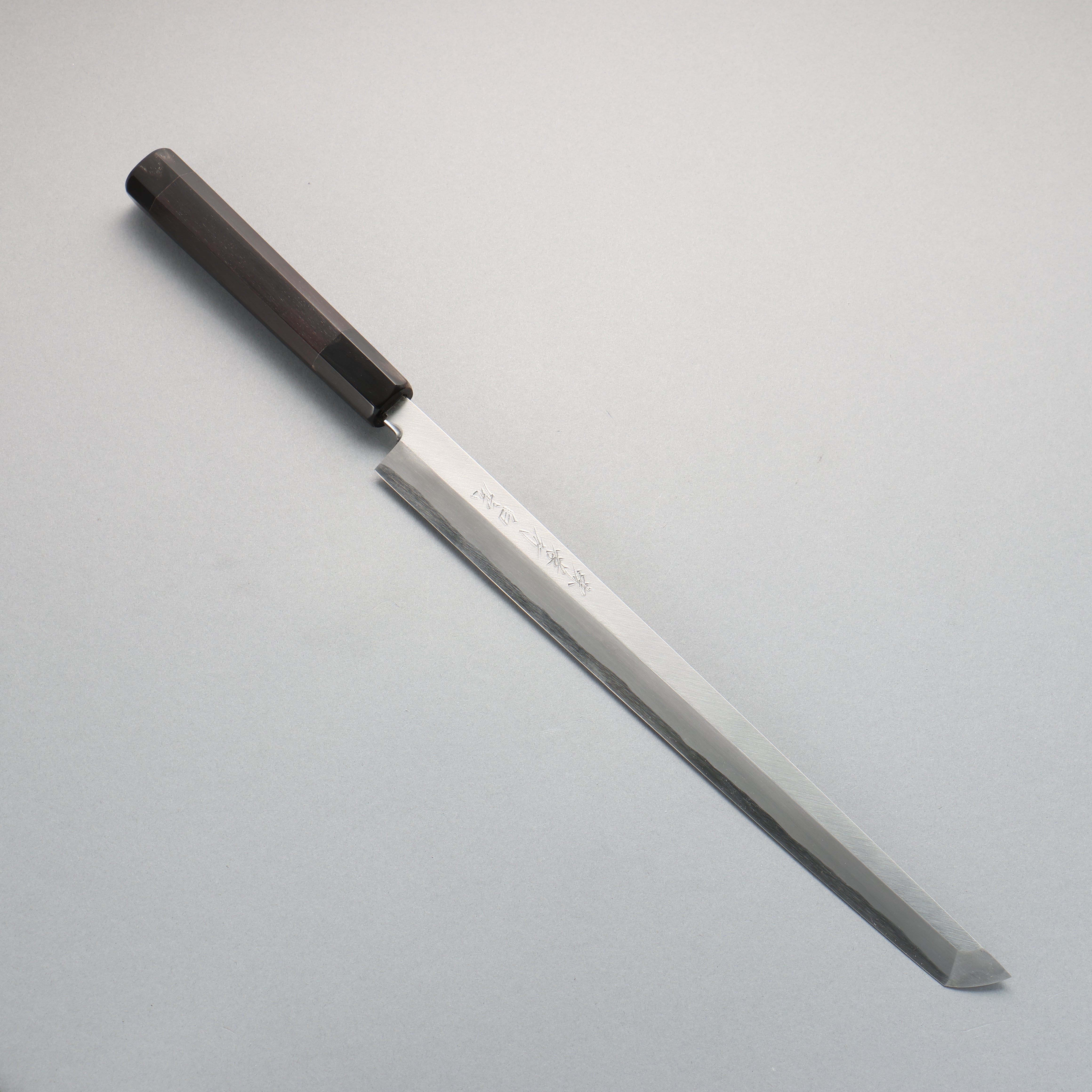 堺 孝行 白虎 白鋼一號 先丸蛸引 300mm 黑檀 握把 附刀鞘 - 清助刃物