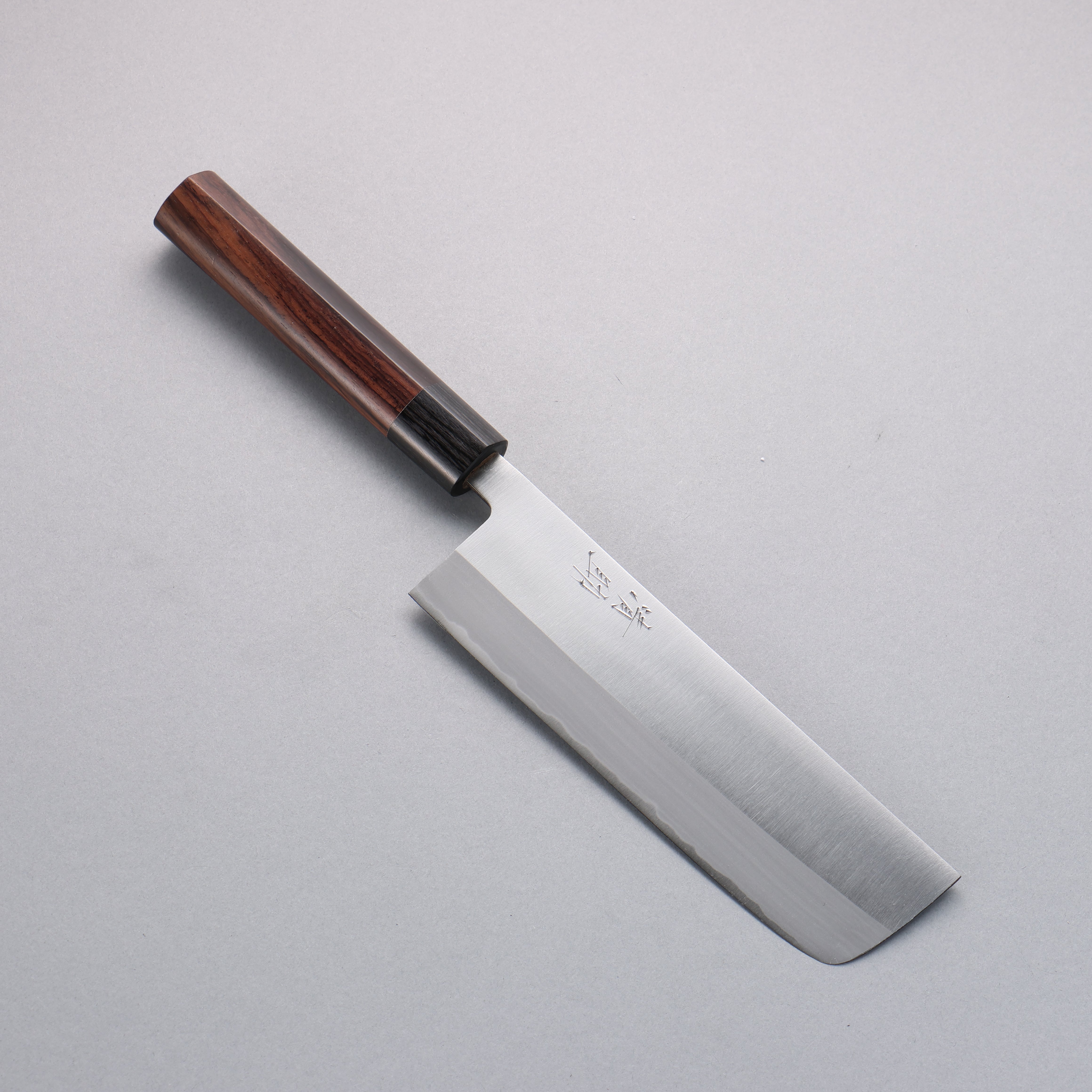 清助 白鋼 霞研 菜切 180mm 紫檀木 握把 - 清助刃物