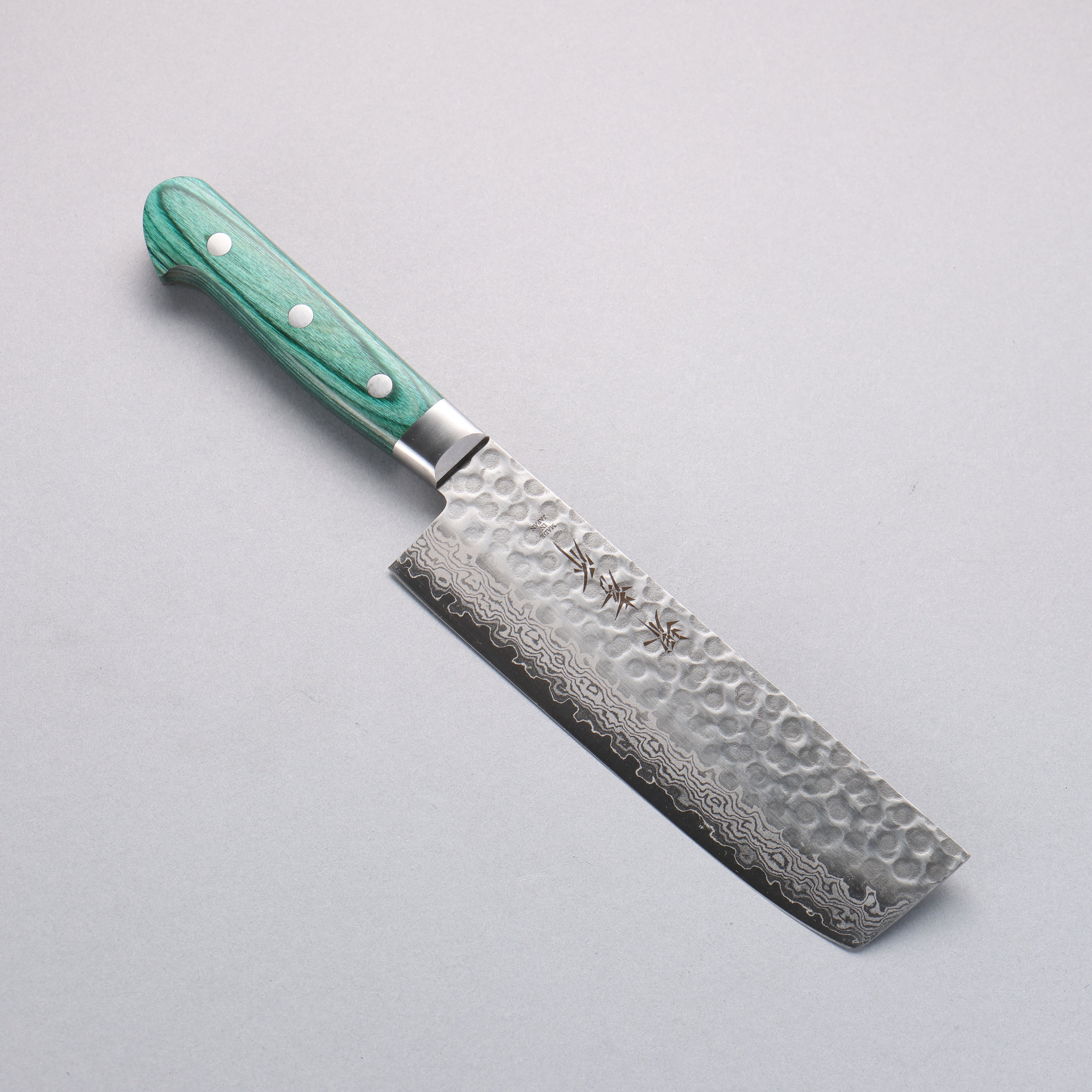 堺 孝行 VG10 17層大馬士革紋 菜切 170mm 合成木(綠色) 握把 - 清助刃物
