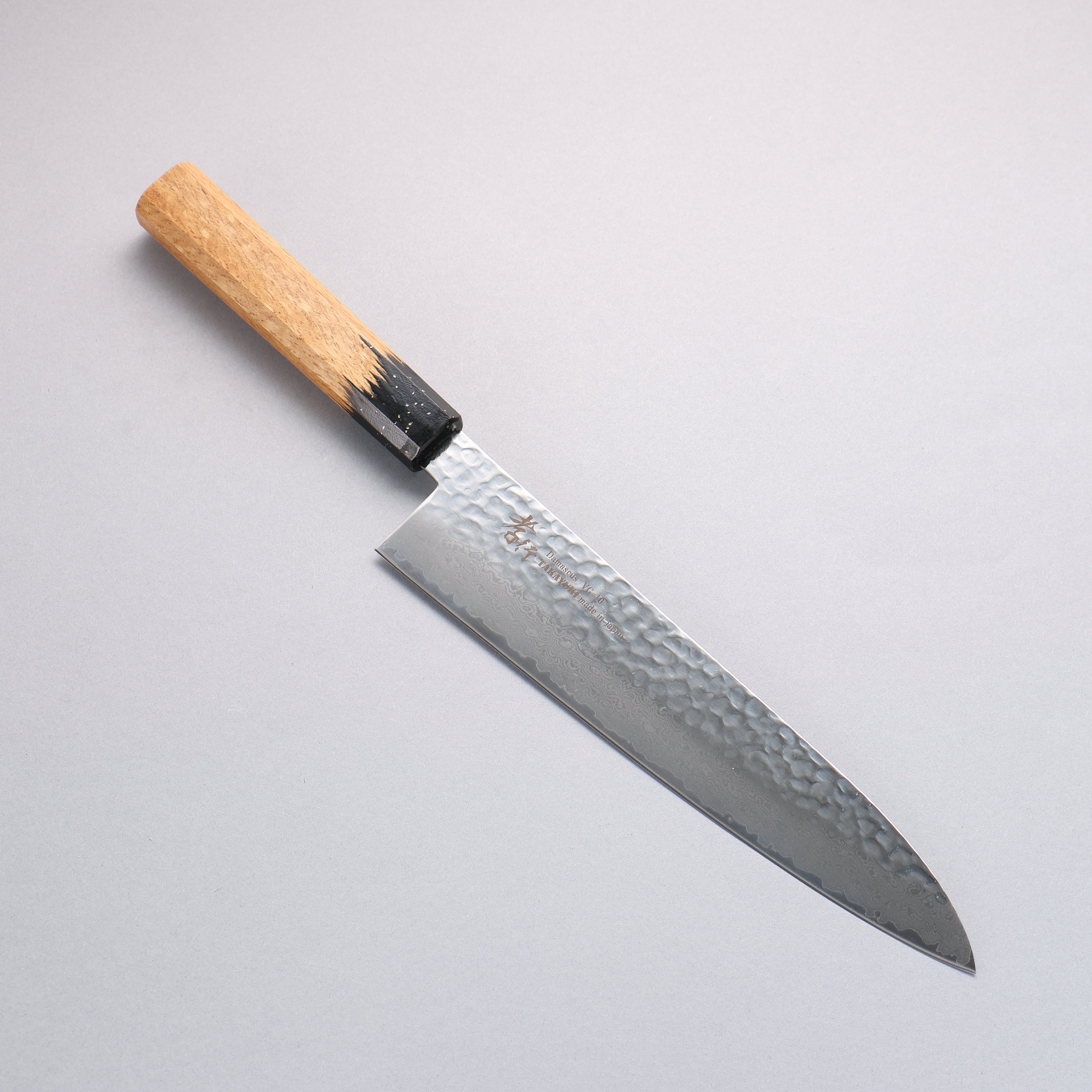 堺 孝行 VG10 33層大馬士革紋 牛刀 240mm 櫟木漆塗(黑伸)握把 - 清助刃物