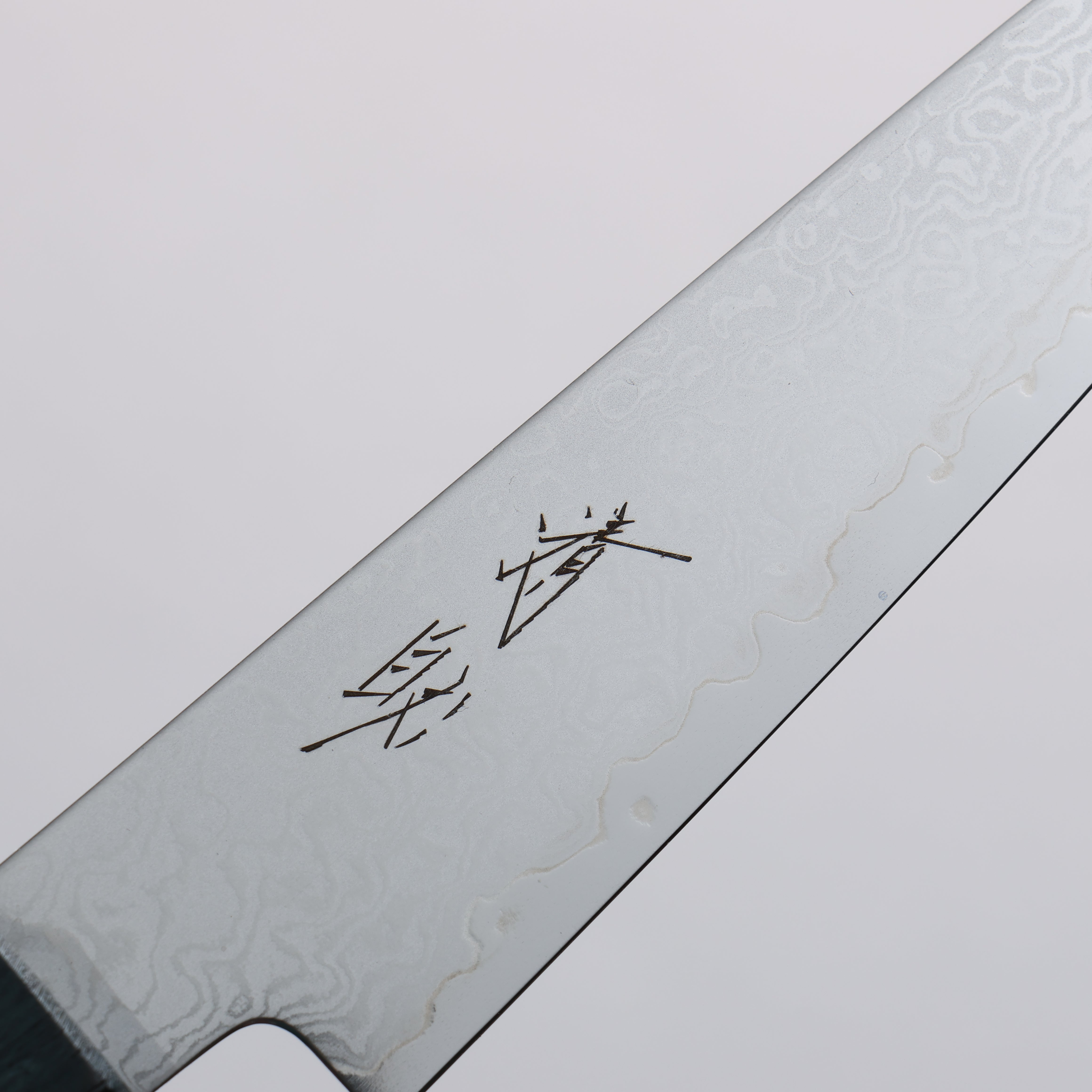 清助 VG10 大馬士革紋 多用途小刀 120mm 橡木(靛藍染色) 握把 - 清助刃物