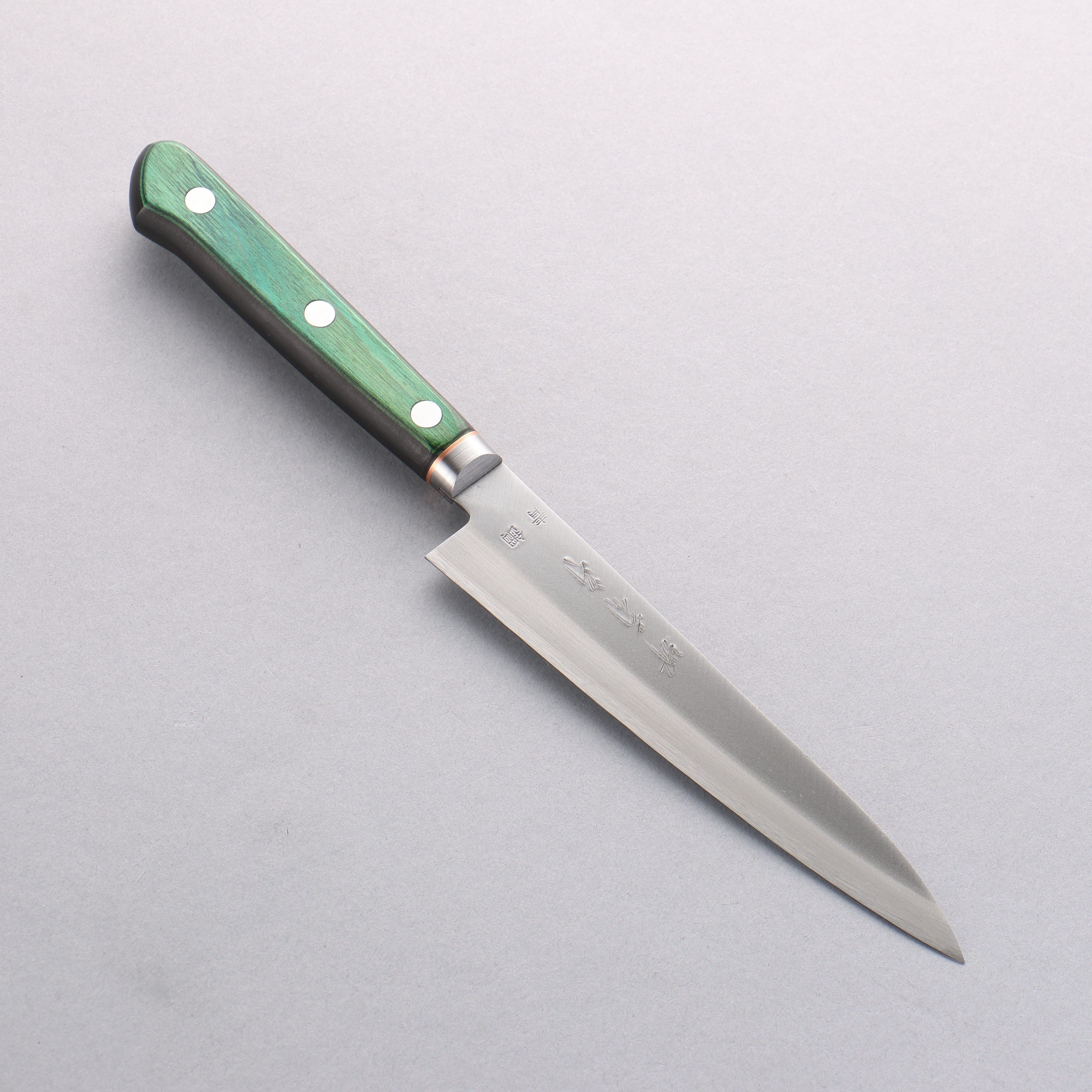 堺 菊守 青鋼一號 多用途小刀 150mm 合成木(綠色) 握把 - 清助刃物