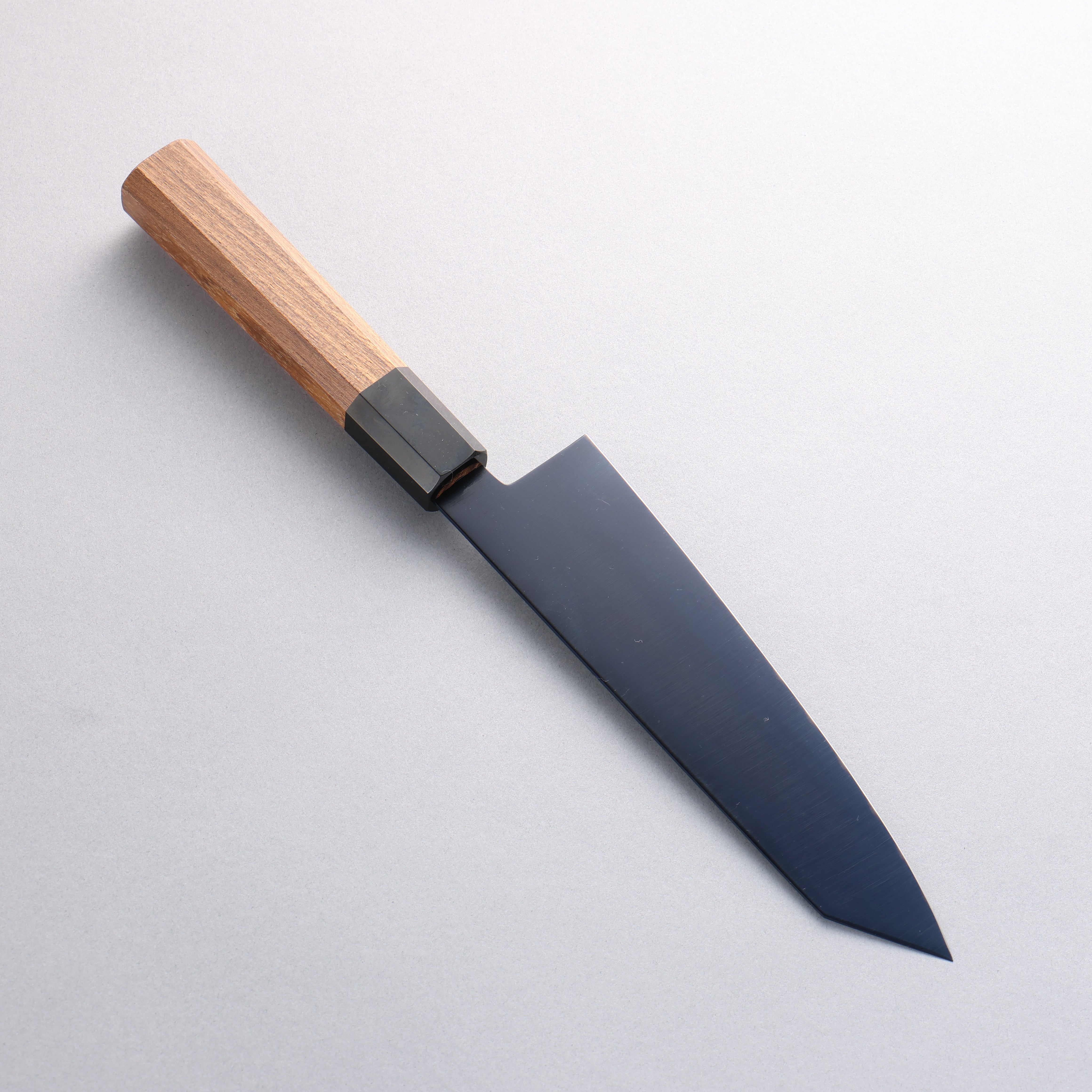 清助 SK-85鋼 離子鍍 切付三德刀 180mm 柚木 (口輪:黑塑膠) 握把 - 清助刃物