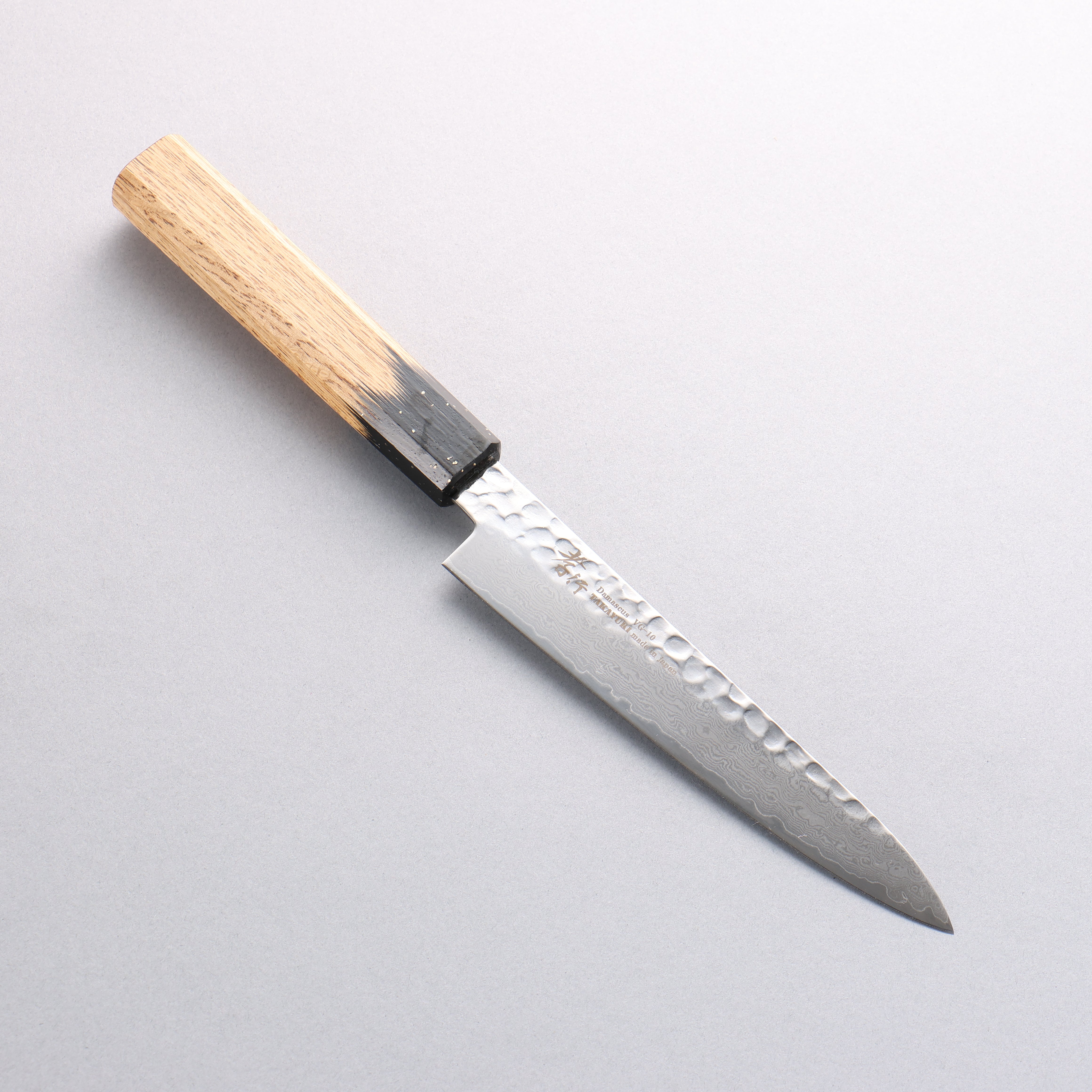 堺 孝行 VG10 33層大馬士革紋 多用途小刀 150mm 櫟木漆塗(黑伸)握把 - 清助刃物