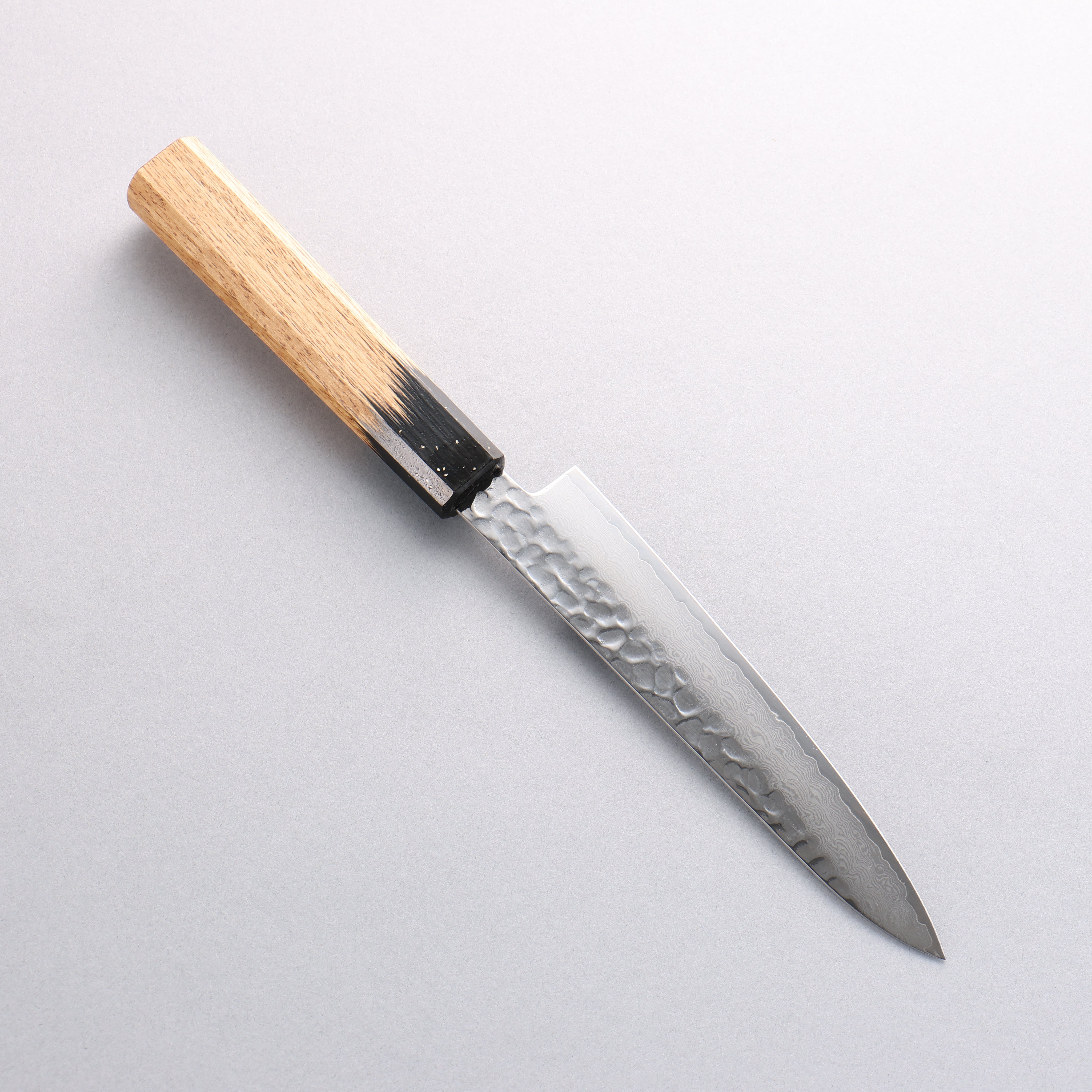 堺 孝行 VG10 33層大馬士革紋 多用途小刀 150mm 櫟木漆塗(黑伸)握把 - 清助刃物