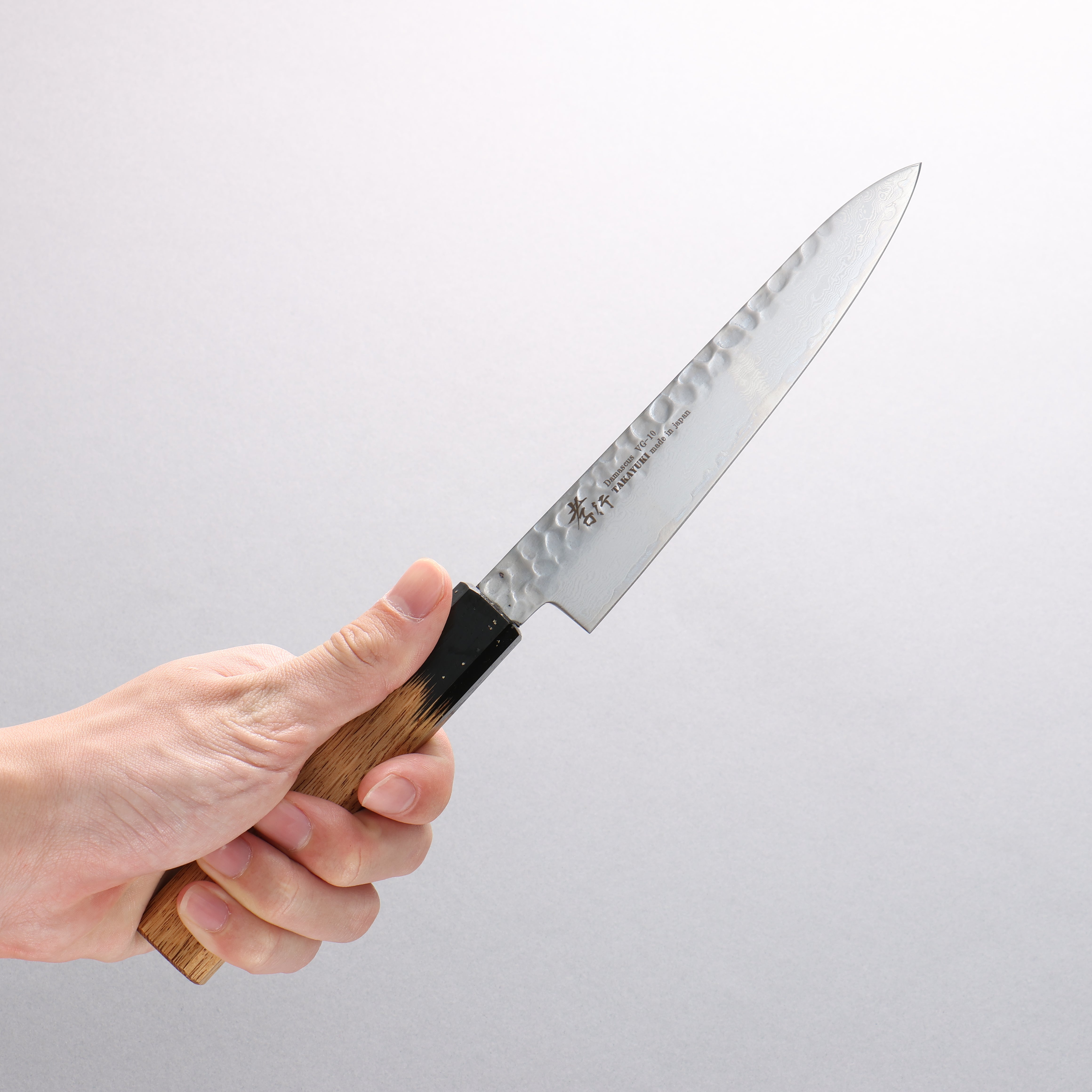 堺 孝行 VG10 33層大馬士革紋 多用途小刀 150mm 櫟木漆塗(黑伸)握把 - 清助刃物