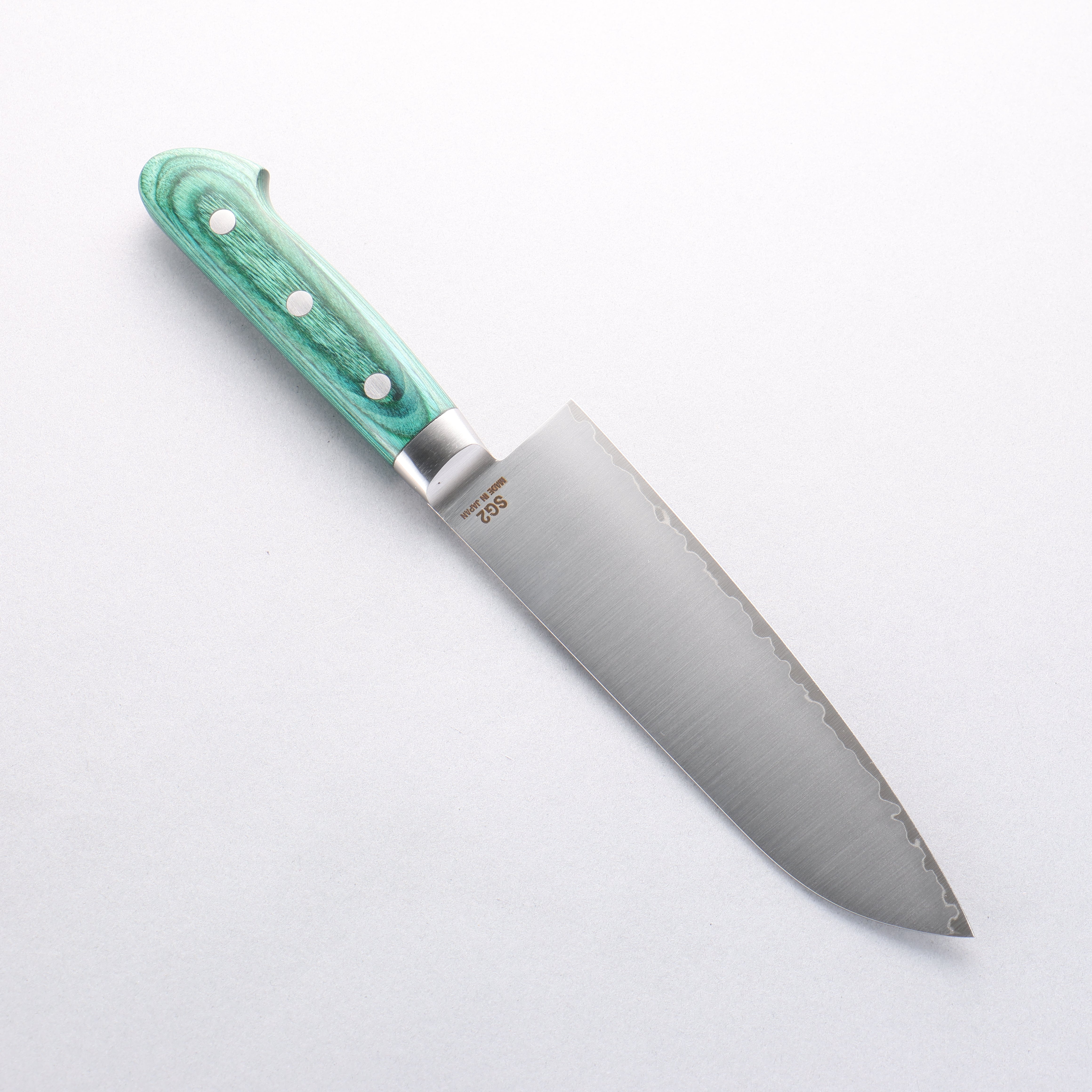 樋口 SG2 三德刀 180mm 合成木(綠色) 握把 - 清助刃物