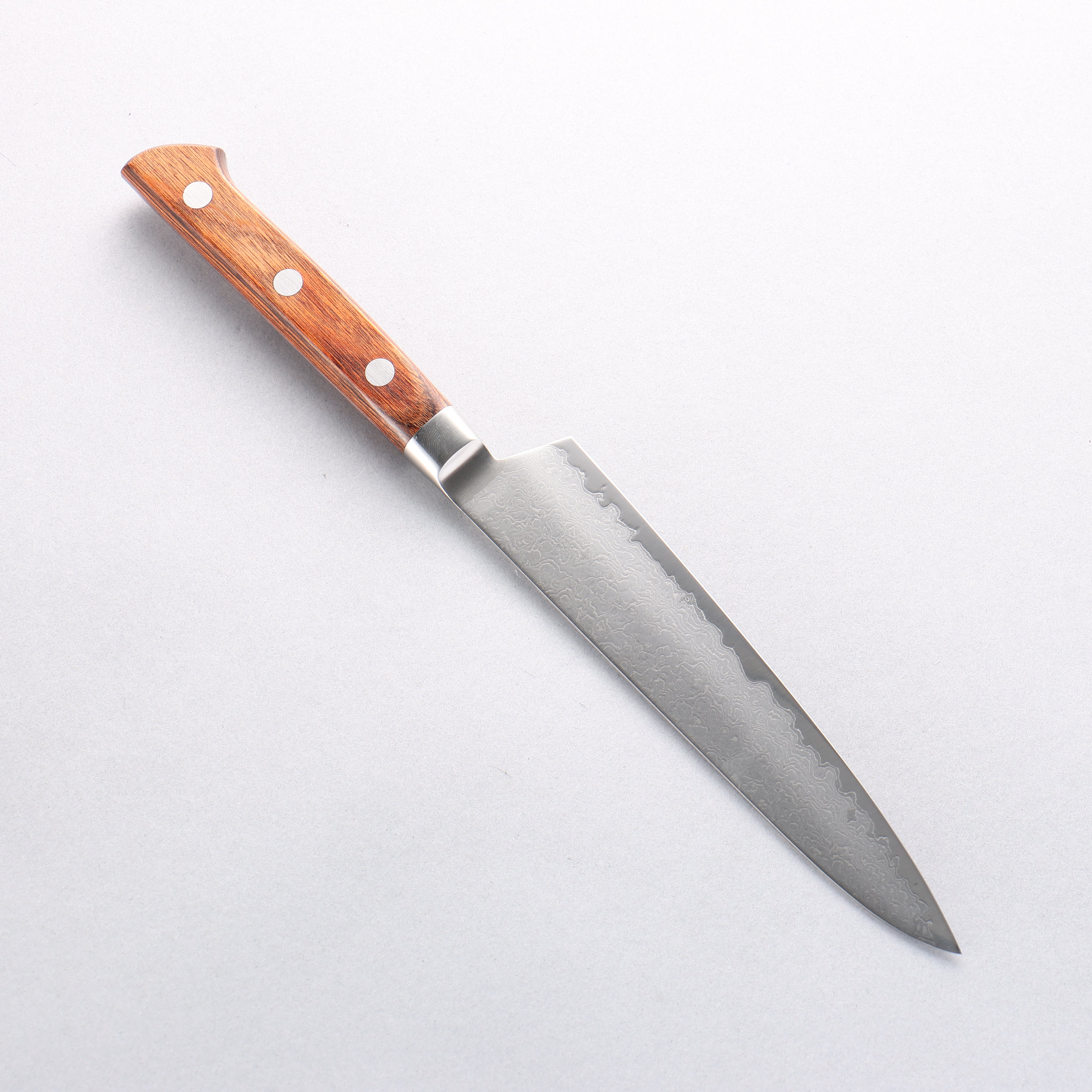 玉鋼 響十 63層 大馬士革紋 多用途小刀 150mm KP-1107 - 清助刃物
