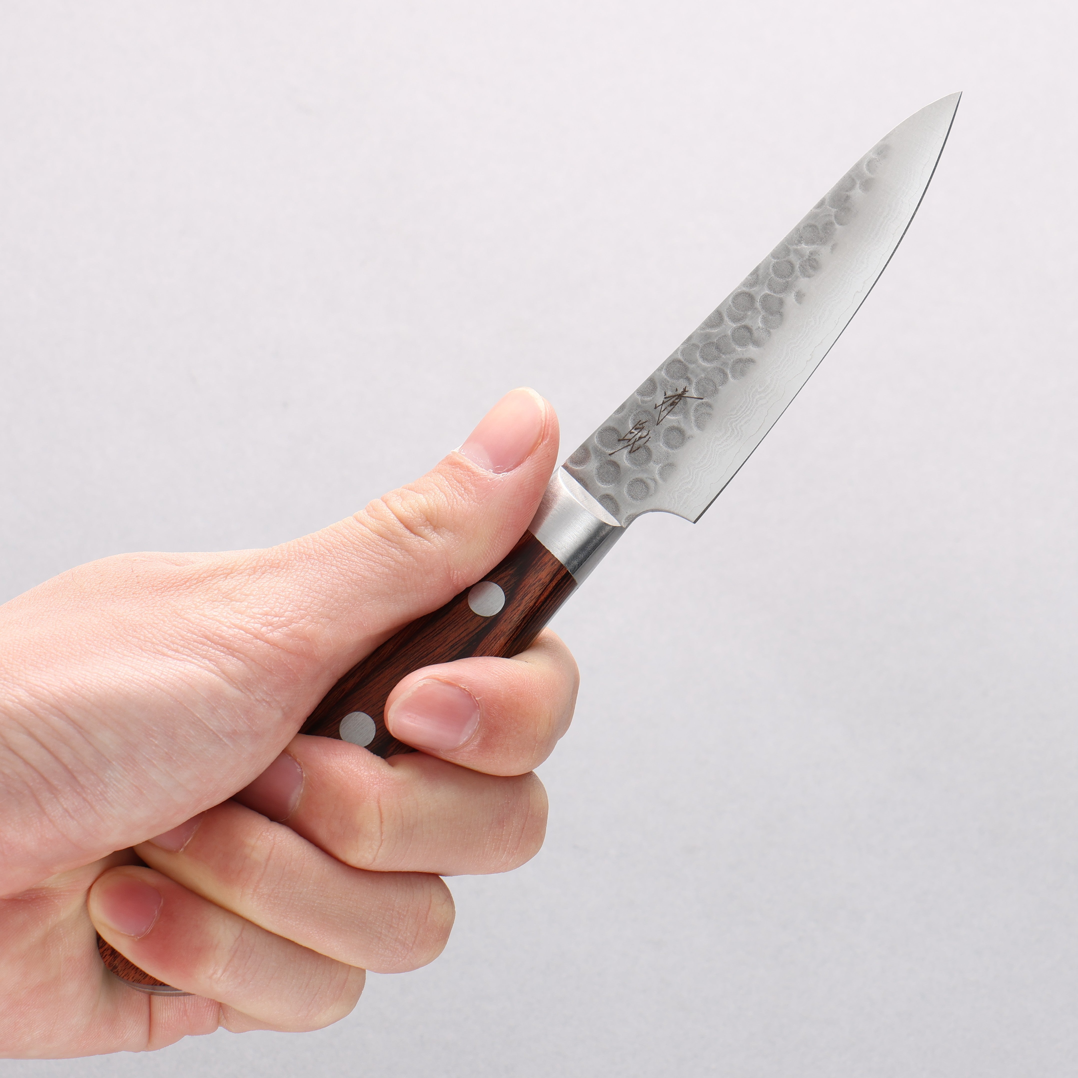 清助 VG10 17層 大馬士革紋 多用途小刀 80mm 桃花心木 握把 - 清助刃物
