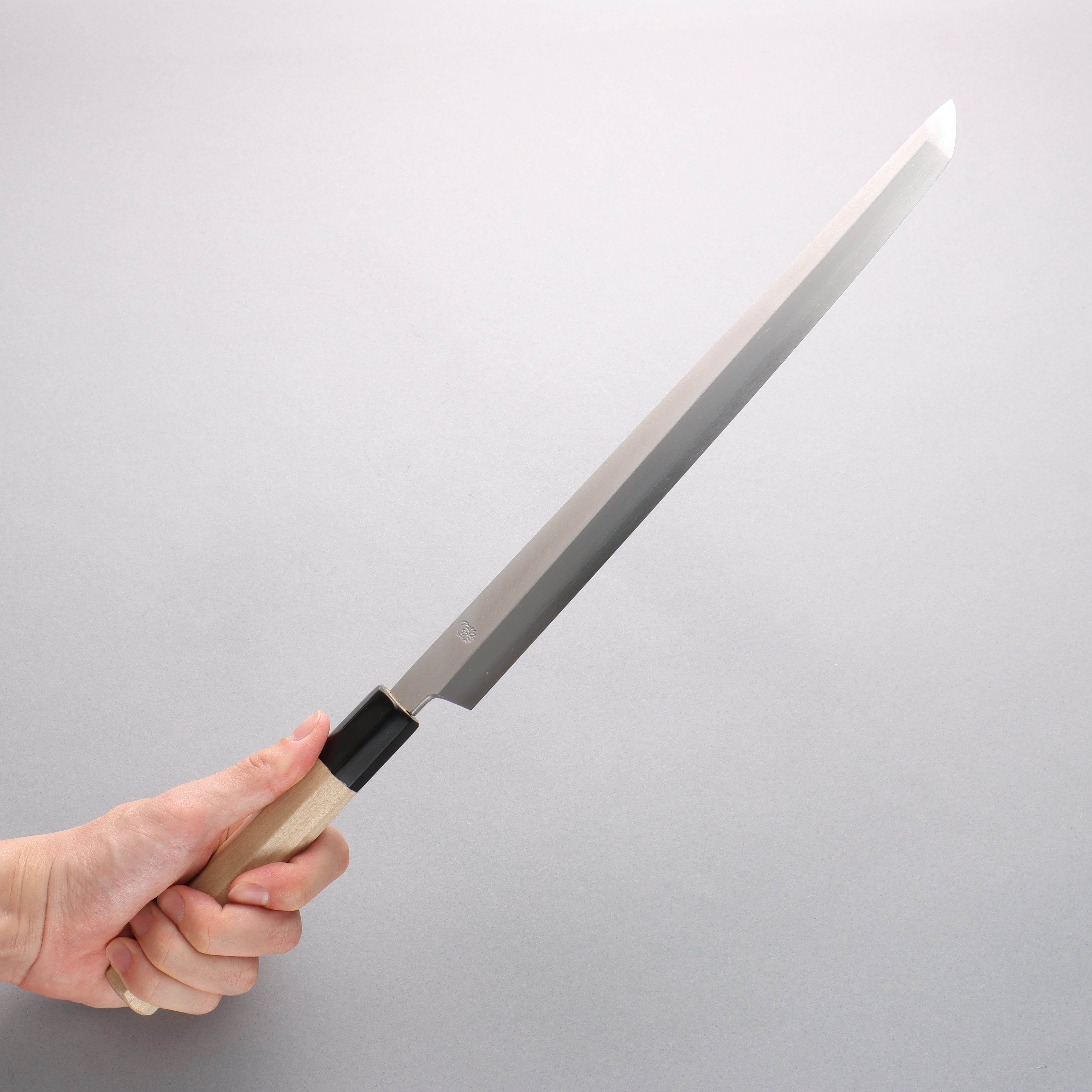 菊月 銀三鋼 Bokashi 先丸蛸引 300mm 木蘭 握把 - 清助刃物