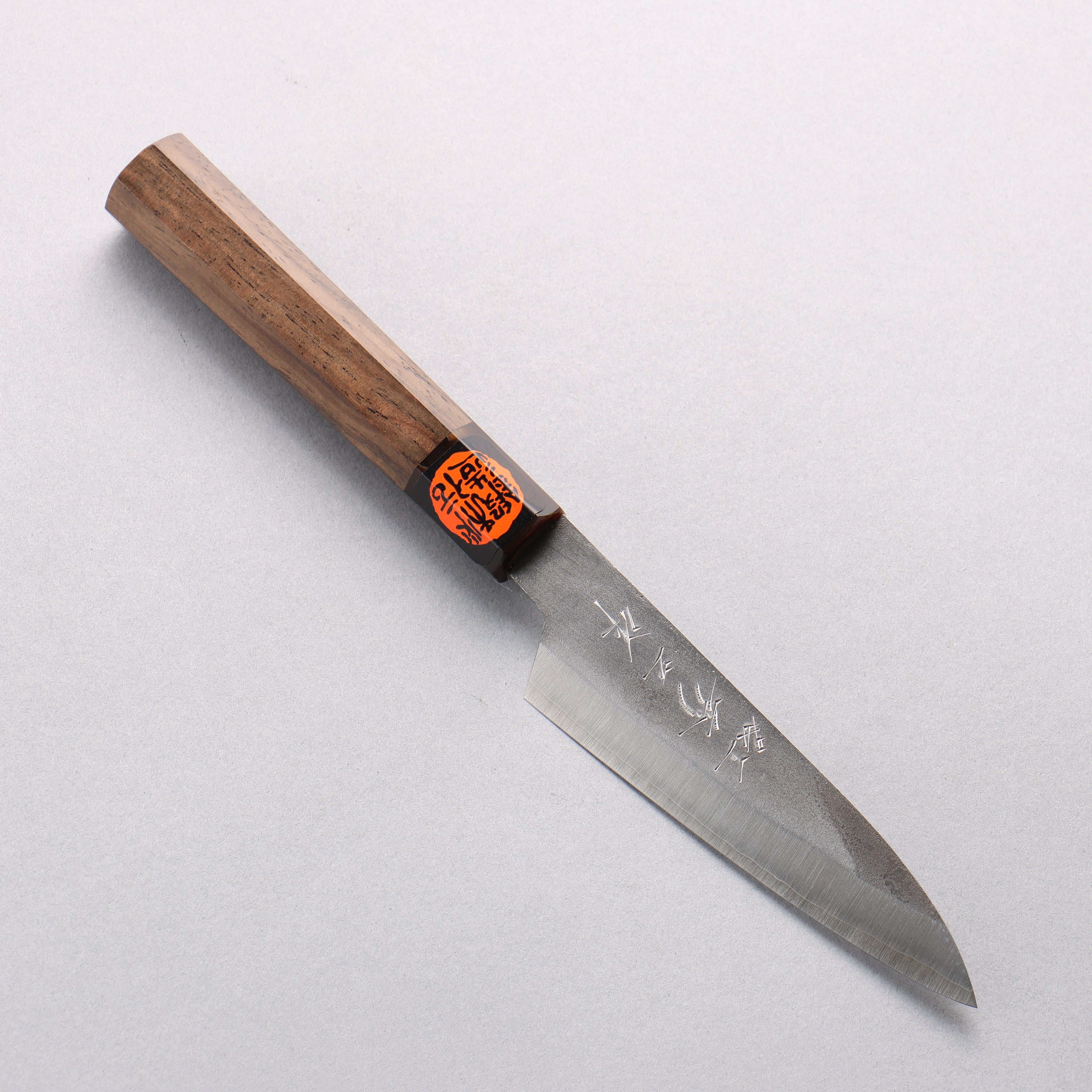 田中 誠貴 銀三鋼 梨地 多用途小刀 120mm 核桃木 握把 - 清助刃物