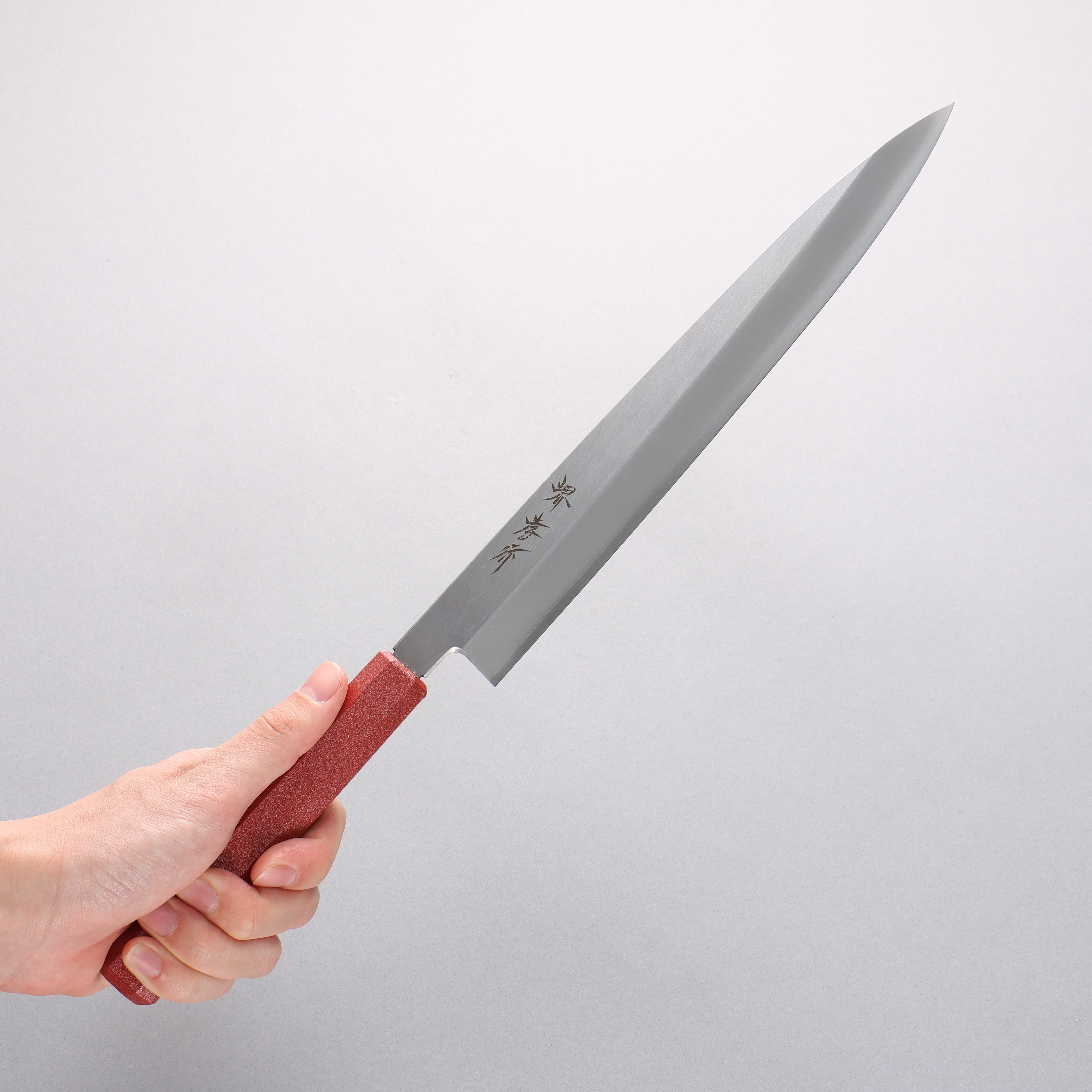 堺 孝行 七色 INOX 鉬鋼 柳刃 270mm ABS 樹脂(紅色珠光)握把 - 清助刃物