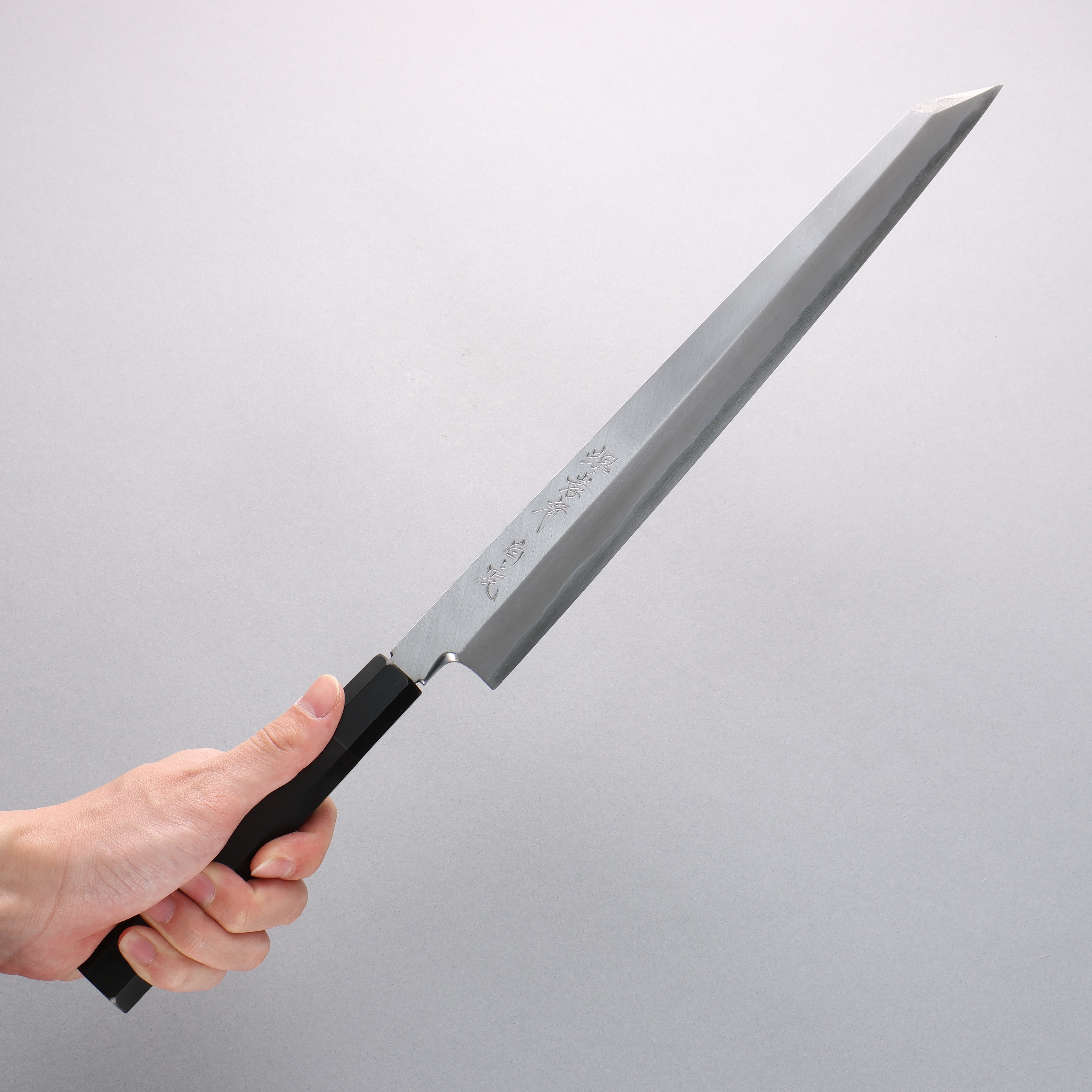 堺 孝行 白虎 白鋼一號 切付柳刃 330mm 黑檀握把 附刀鞘 - 清助刃物