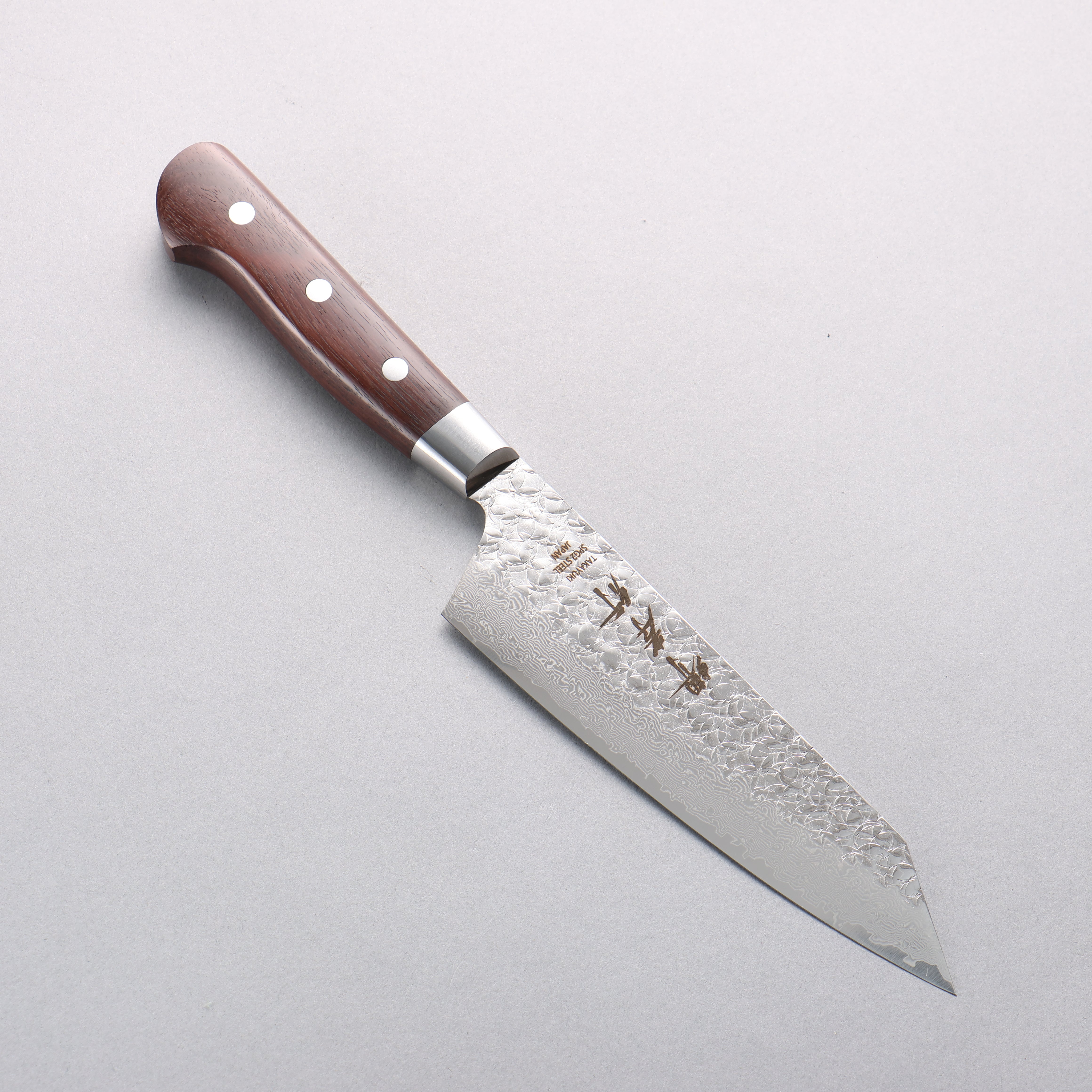 堺 孝行 SG2 鎚目 大馬士革紋 打磨處理 劍型三德刀 160mm 紫檀木 握把 - 清助刃物