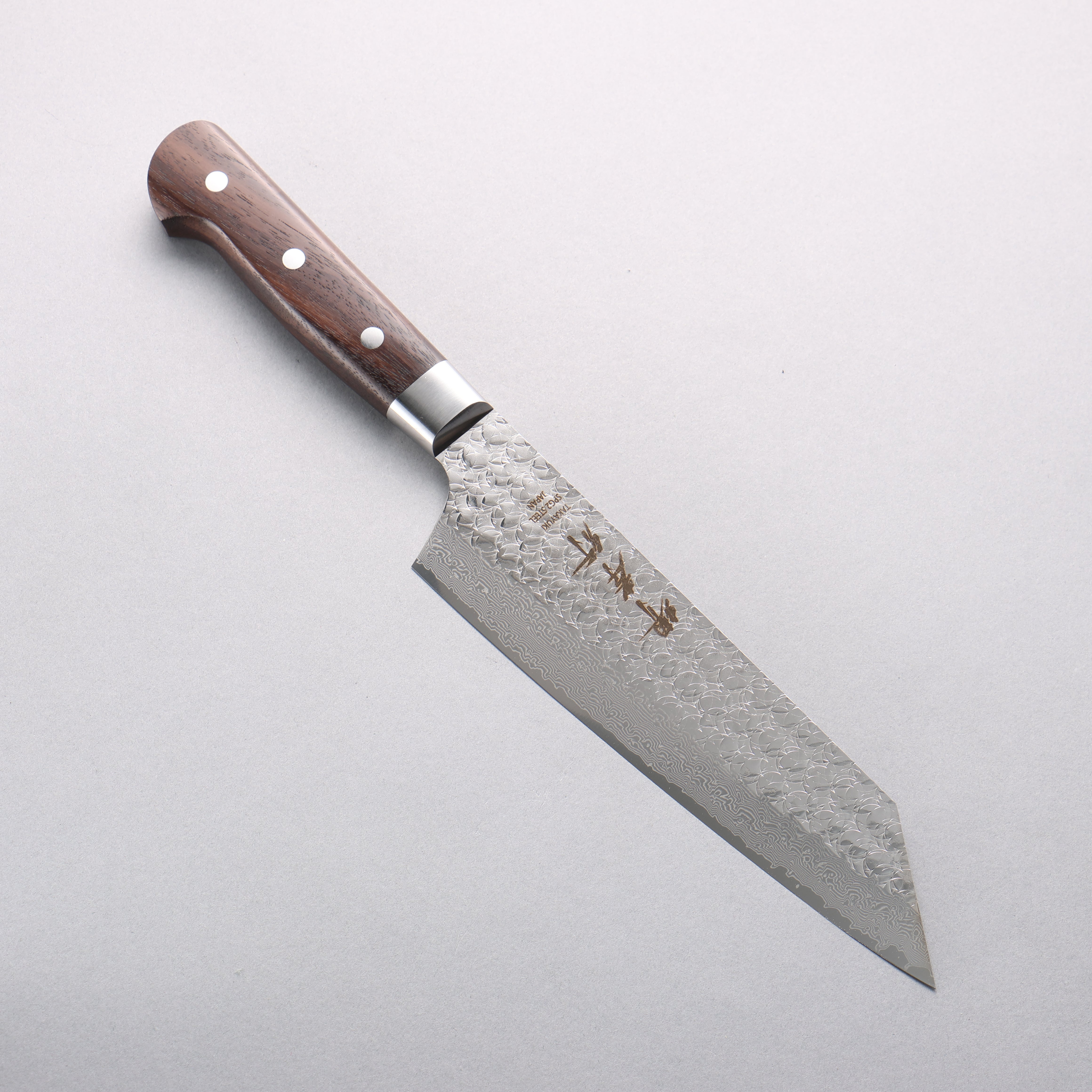 堺 孝行 SG2 鎚目 大馬士革紋 打磨處理 劍型牛刀 190mm 紫檀木 握把 - 清助刃物