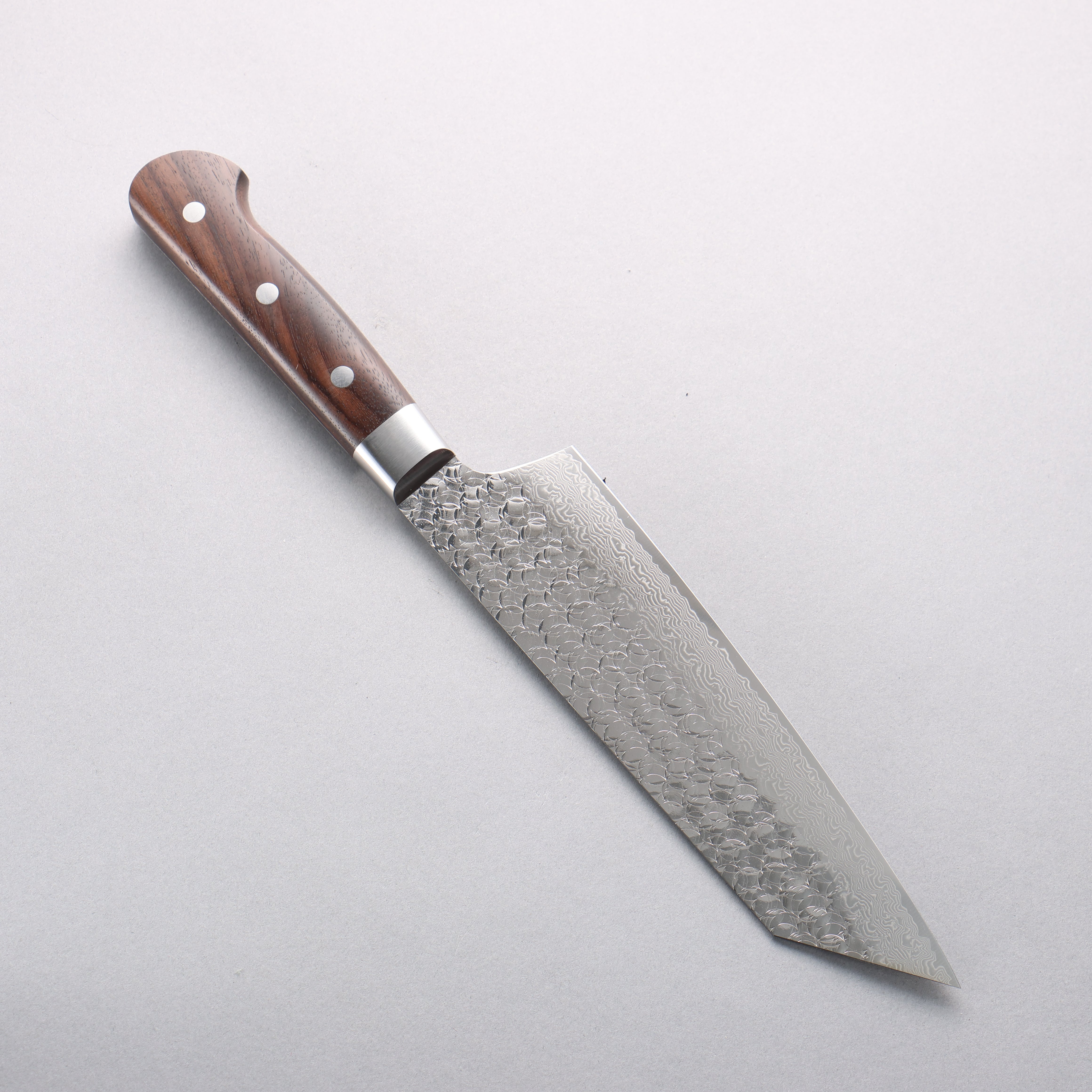 堺 孝行 SG2 鎚目 大馬士革紋 打磨處理 劍型牛刀 190mm 紫檀木 握把 - 清助刃物