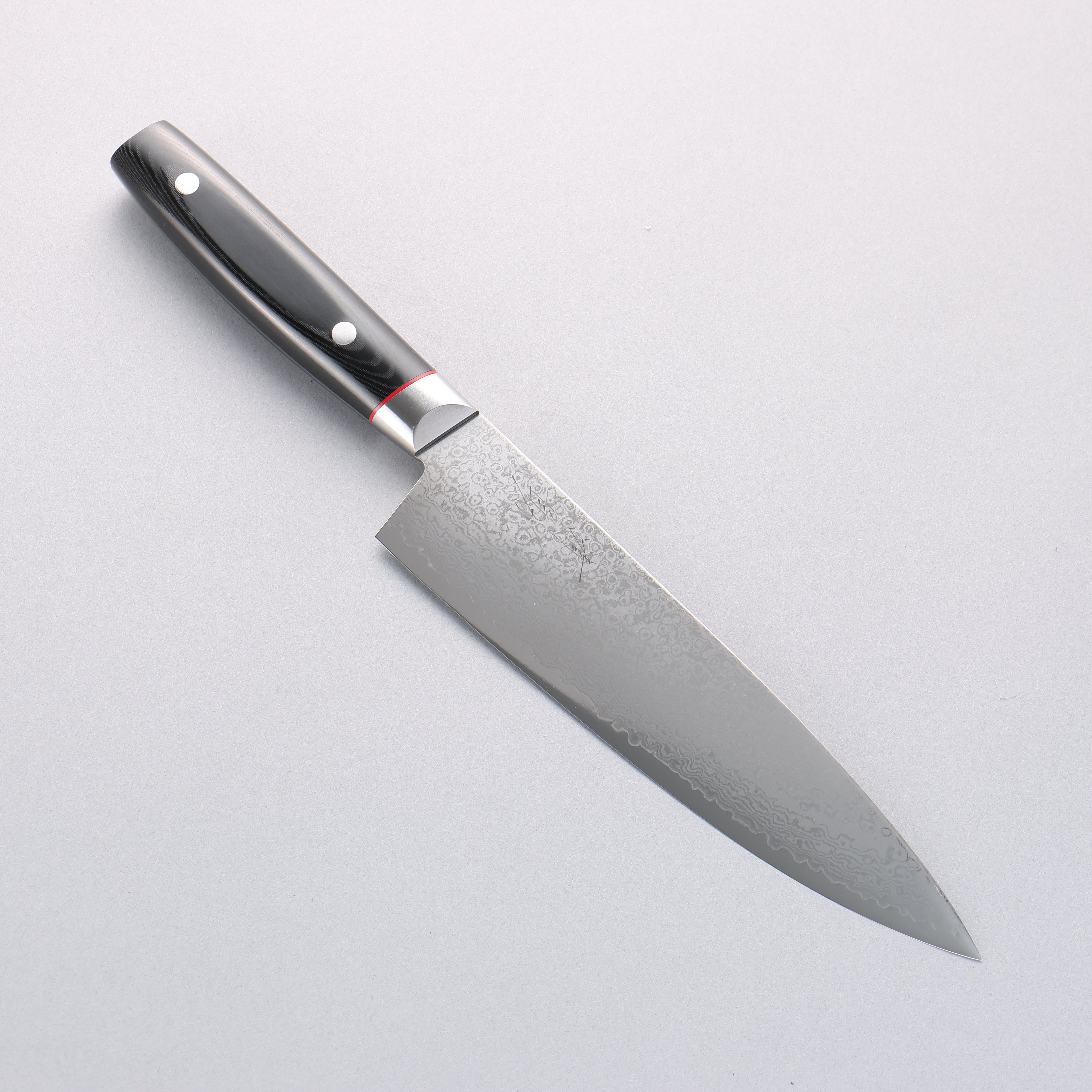清助 彩雲 VG10 大馬士革紋 牛刀 200mm 黑米卡塔(樹脂複合材料) 握把 - 清助刃物