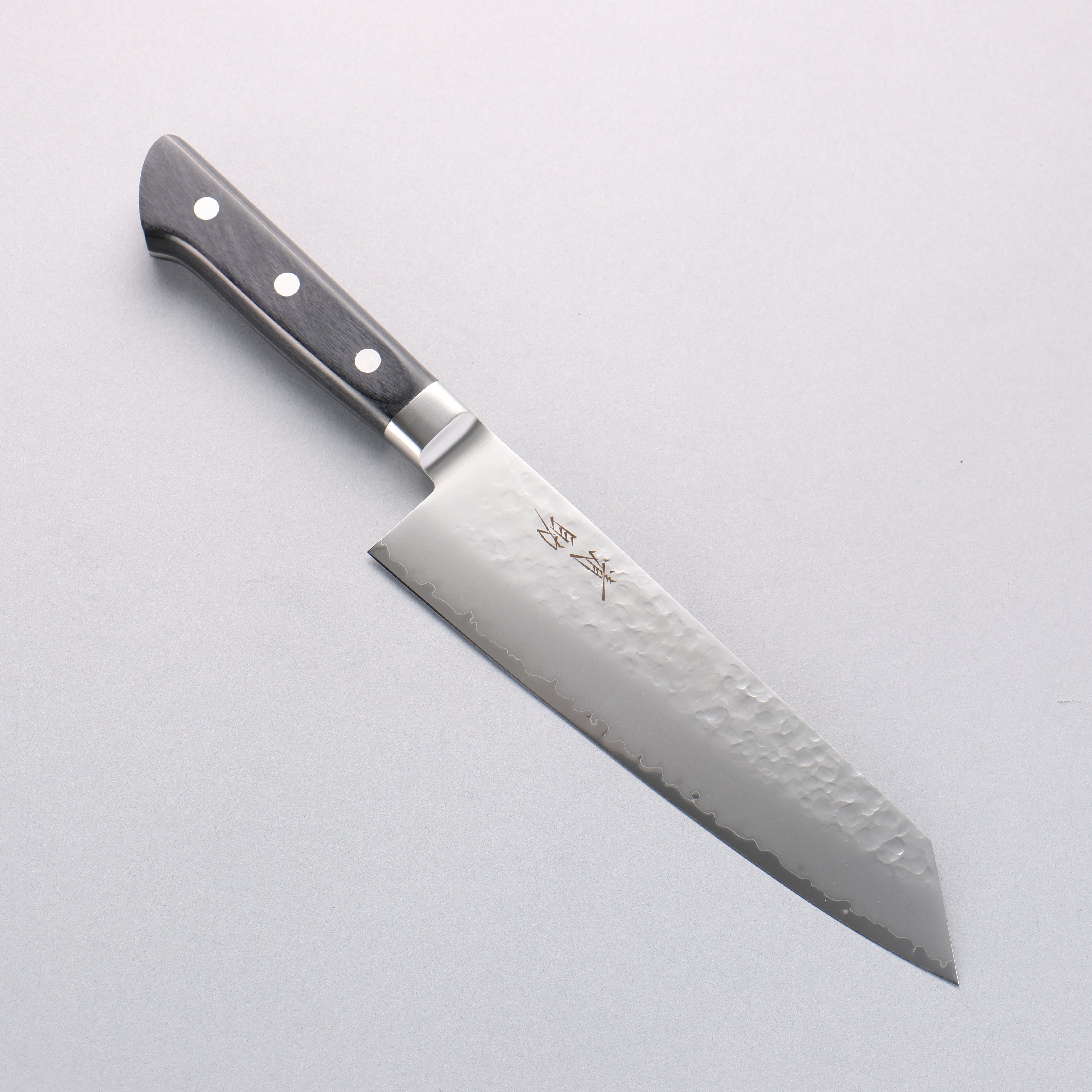 清助 VG5 鎚目 霞研 切付三德刀 190mm 黑合成木 握把 - 清助刃物